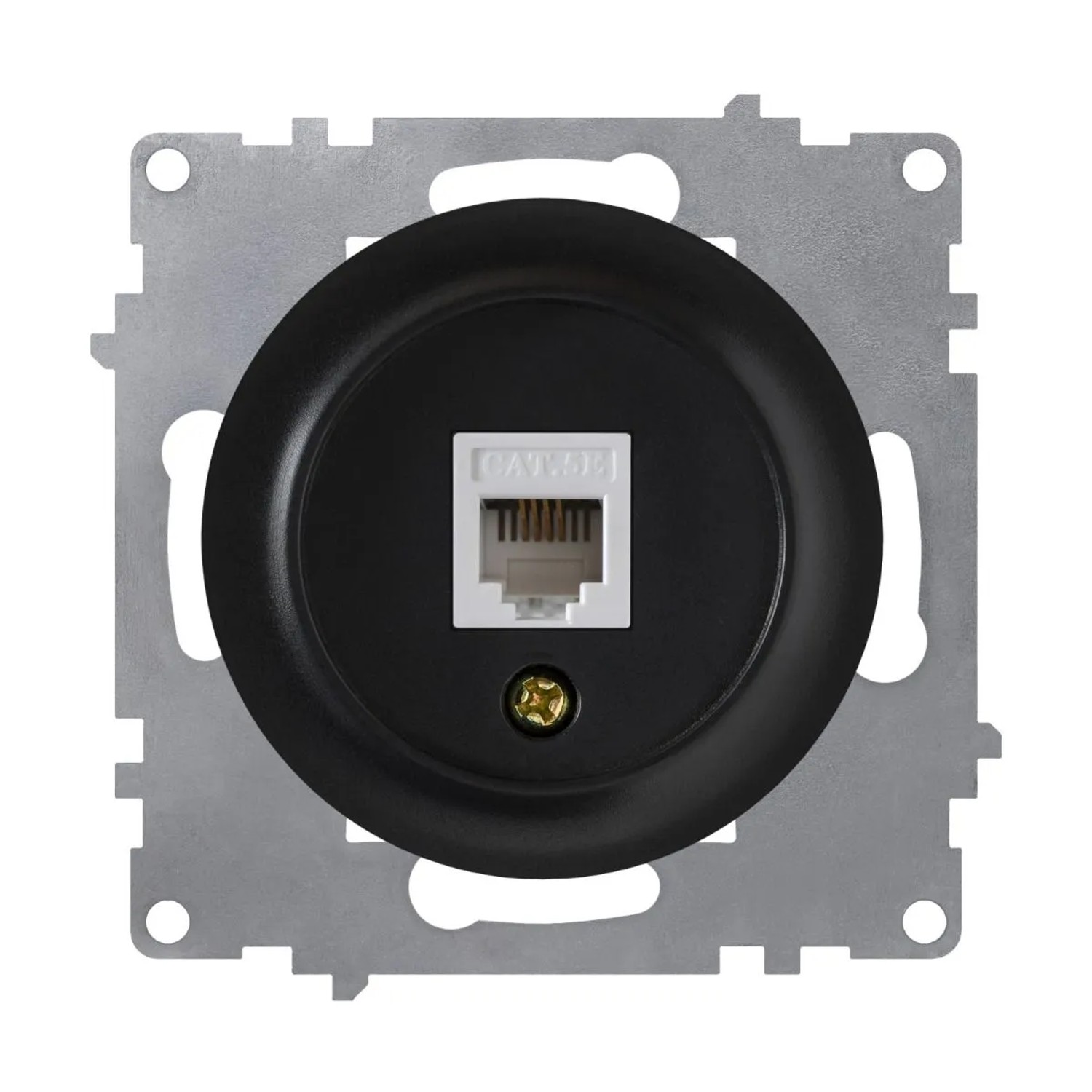 OneKeyElectro Daten Anschlussdose Netzwerkdose 1xRJ45 CAT5e Unterputz ohne Rahmen Schwarz