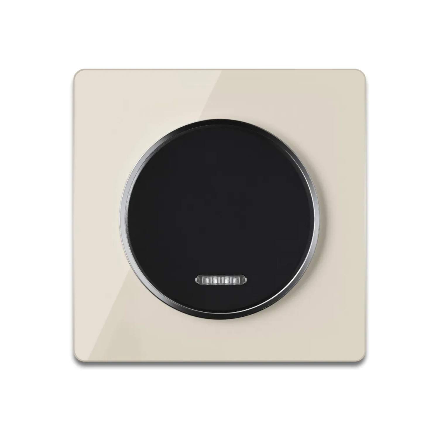 OneKeyElectro Kontrollschalter 1fach Schwarz mit Glas Abdeckrahmen Beige
