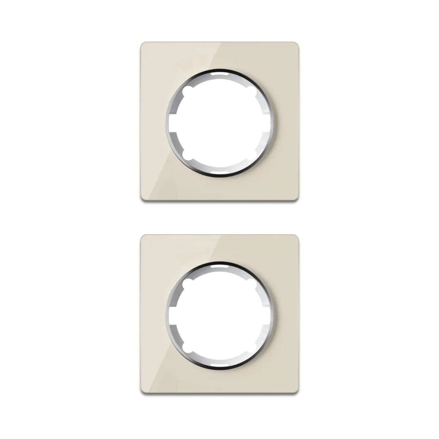OneKeyElectro 2x Garda Glas Abdeckrahmen Set Beige