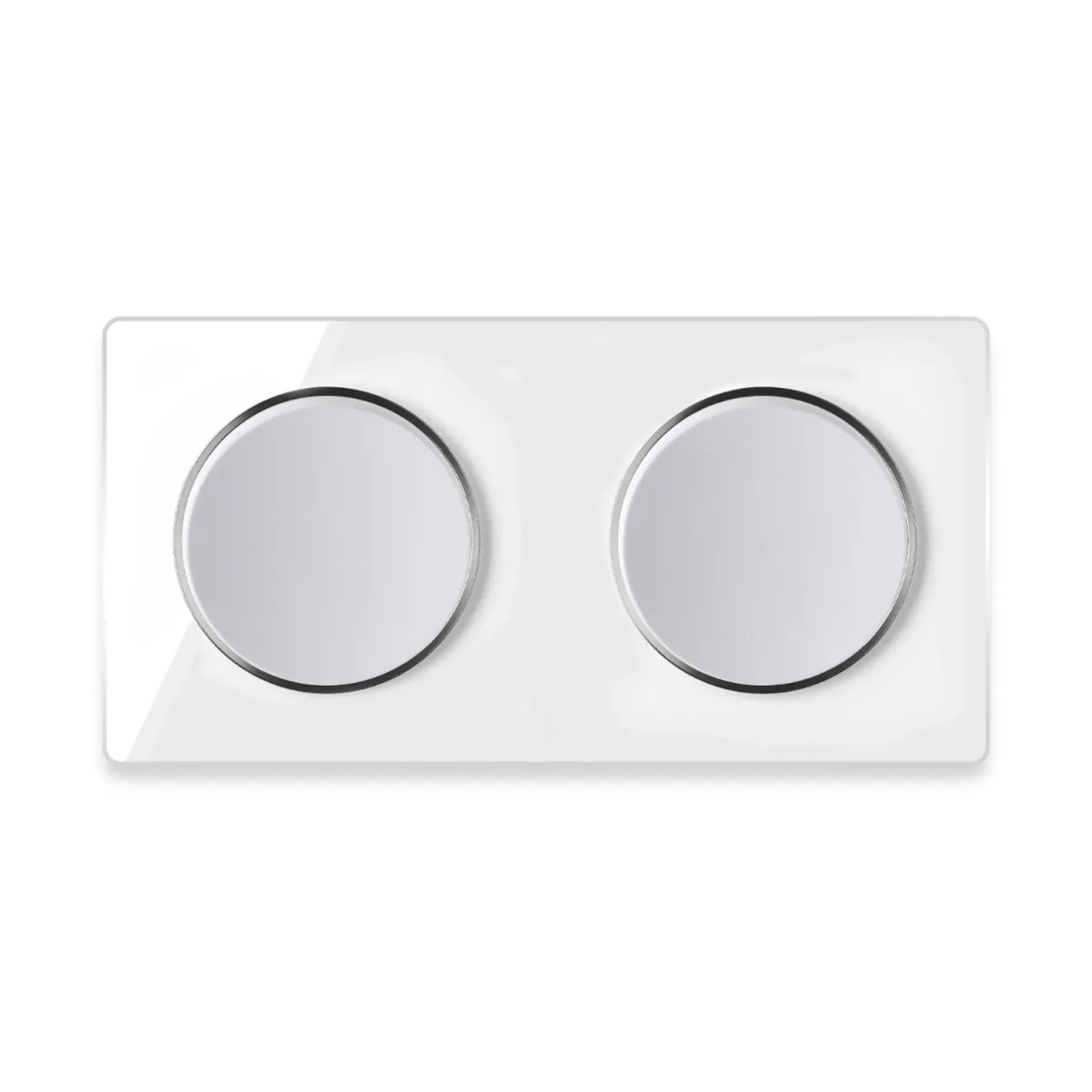OneKeyElectro 2x Lichtschalter mit Glas Abdeckrahmen 2fach Waagerecht Weiß