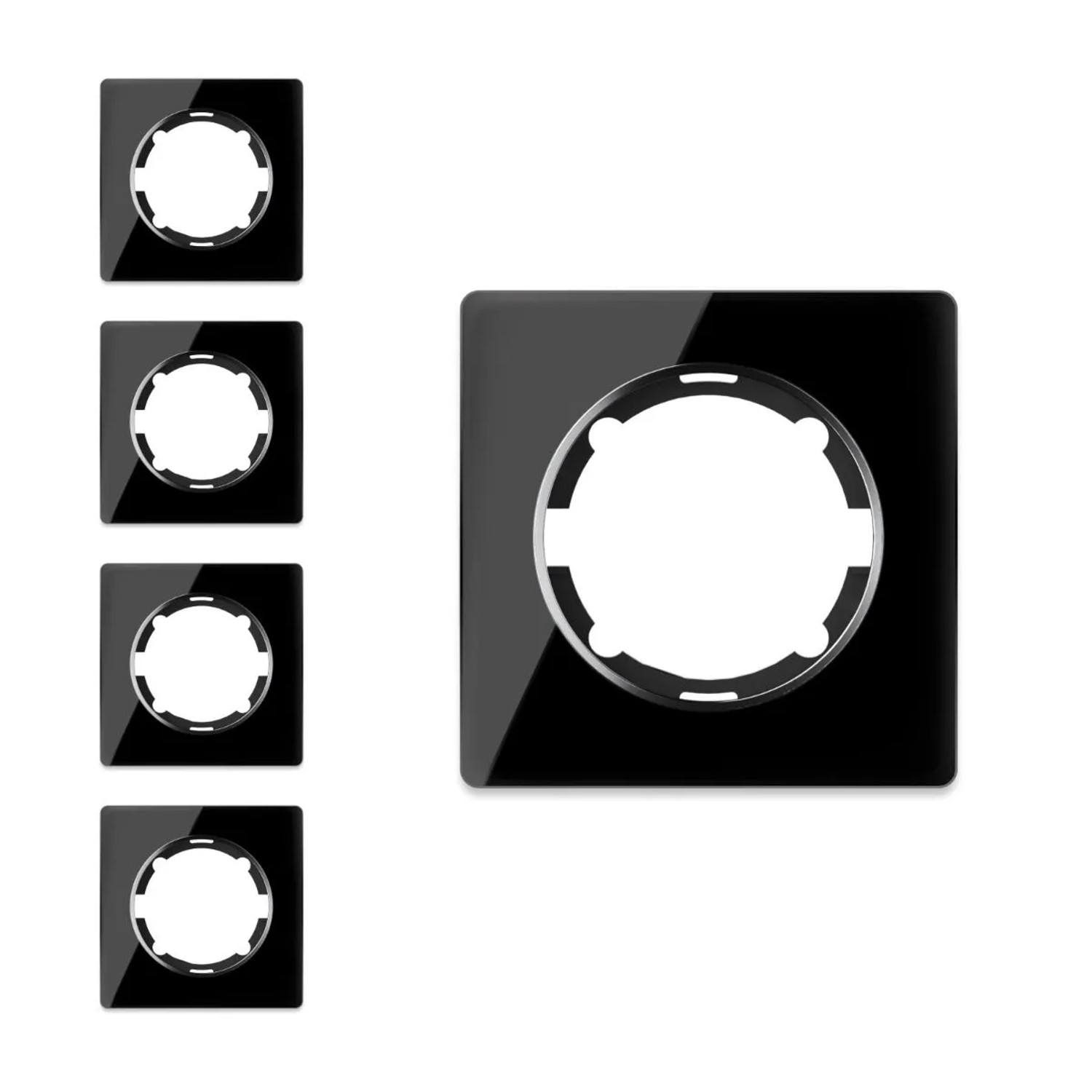 OneKeyElectro 5x Garda Glas Abdeckrahmen Set Schwarz