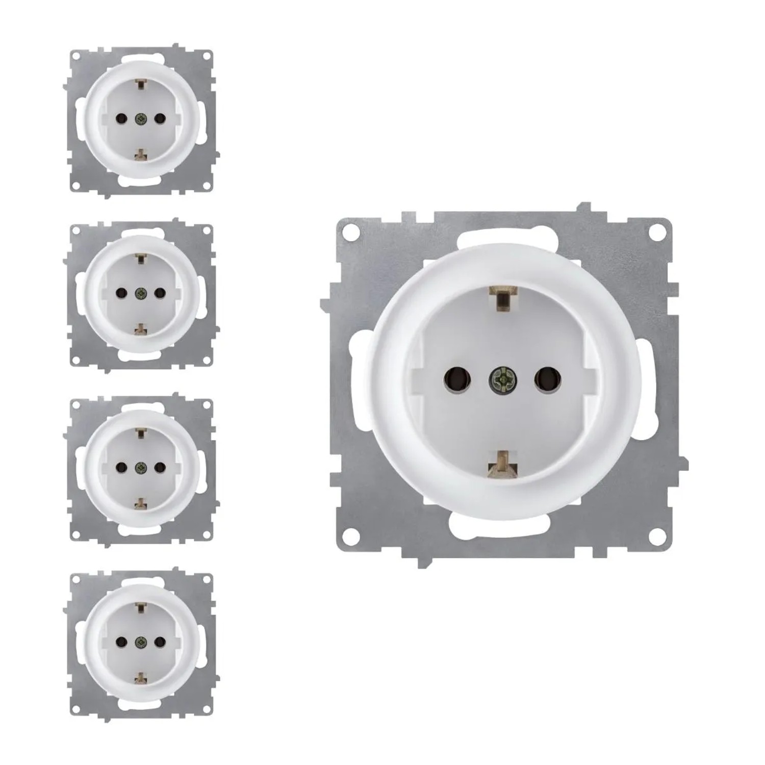 OneKeyElectro 5x Schuko Steckdosen Set Weiß