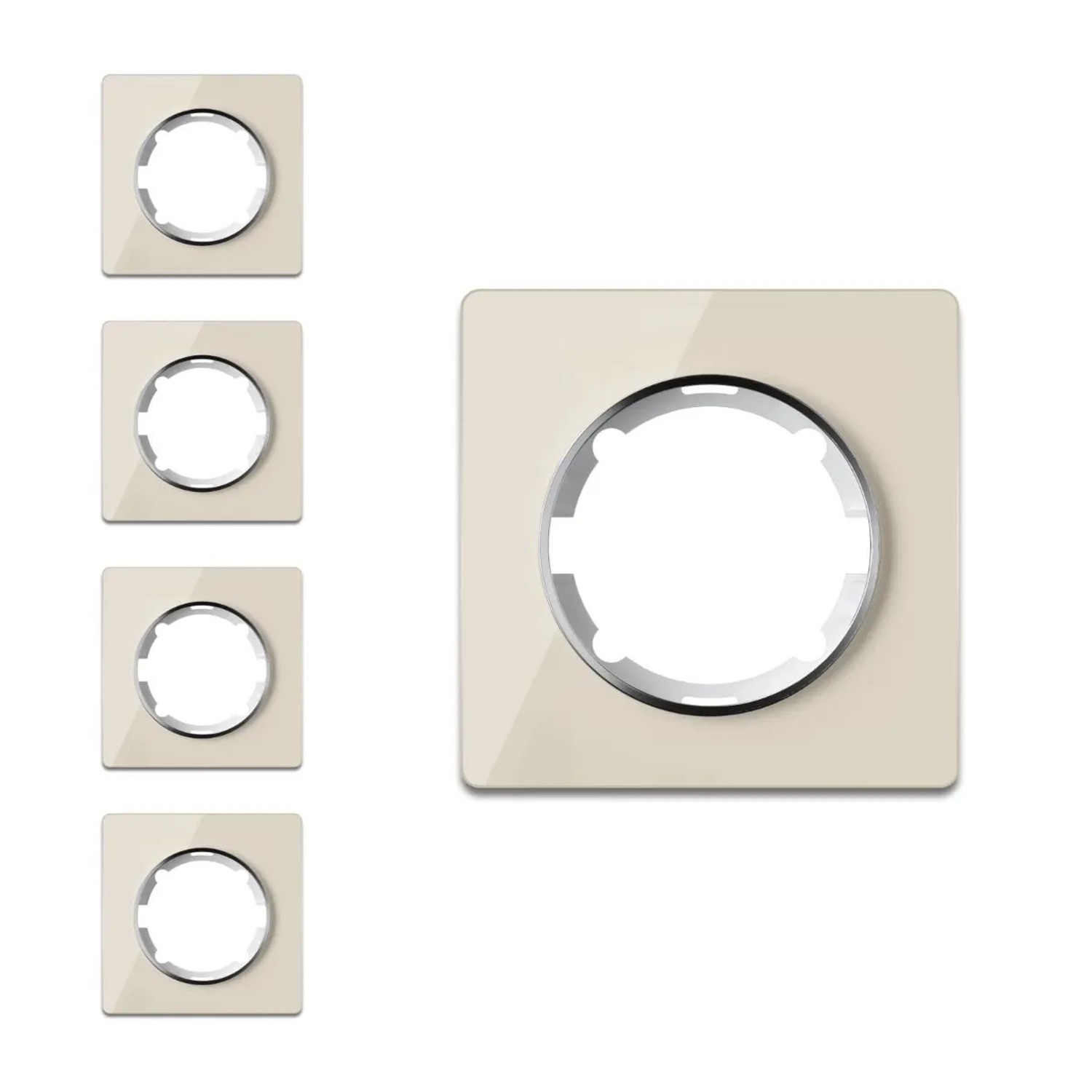 OneKeyElectro 5x Garda Glas Abdeckrahmen Set Beige