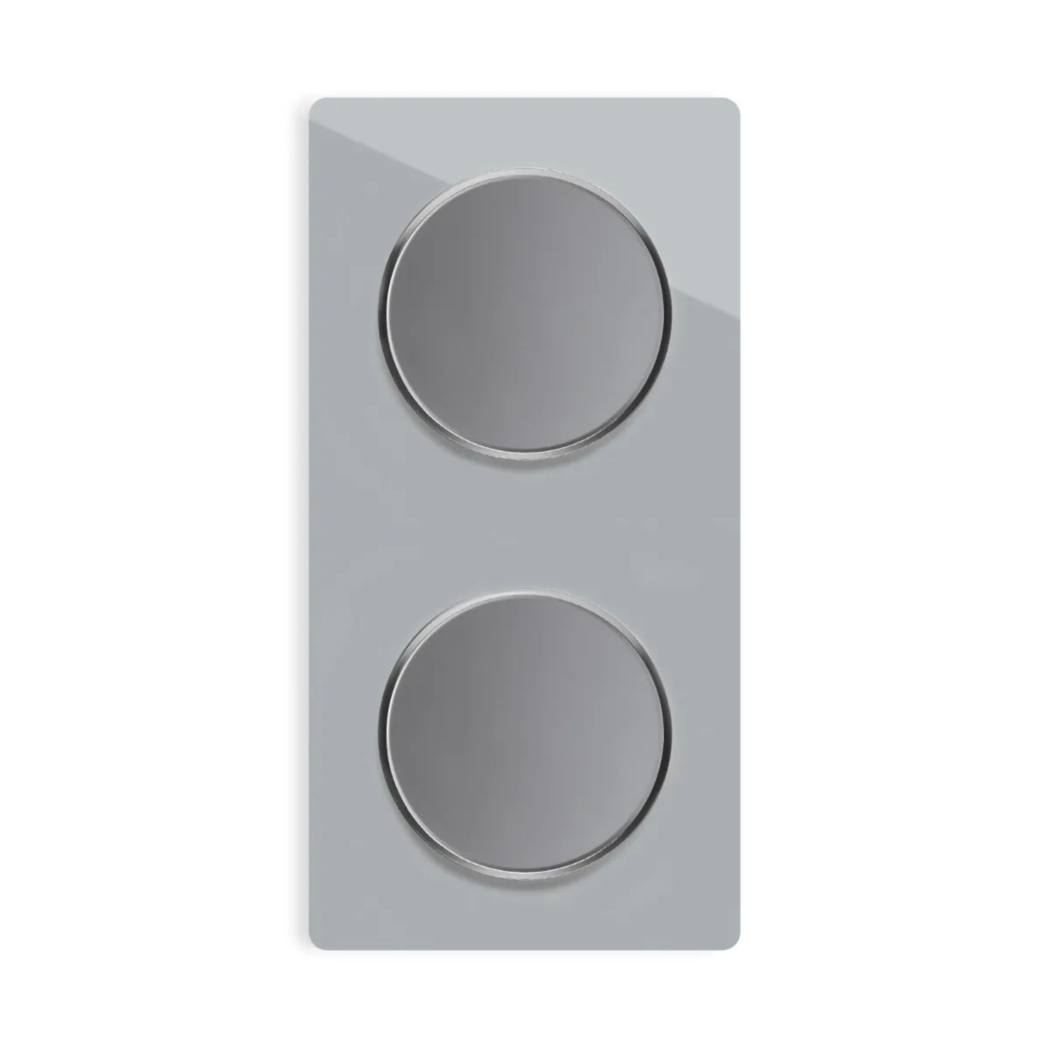 OneKeyElectro 2x Lichtschalter mit Glas Abdeckrahmen 2fach Senkrecht Grau