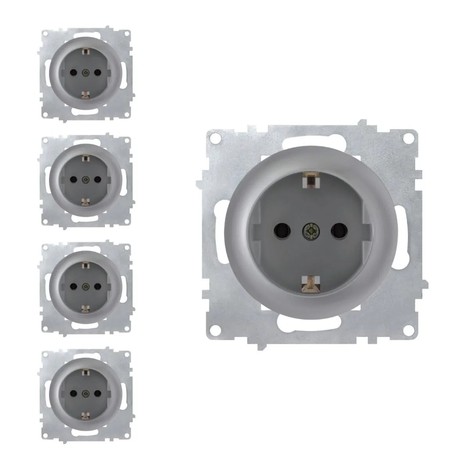 OneKeyElectro 5x Schuko Steckdosen Set Grau