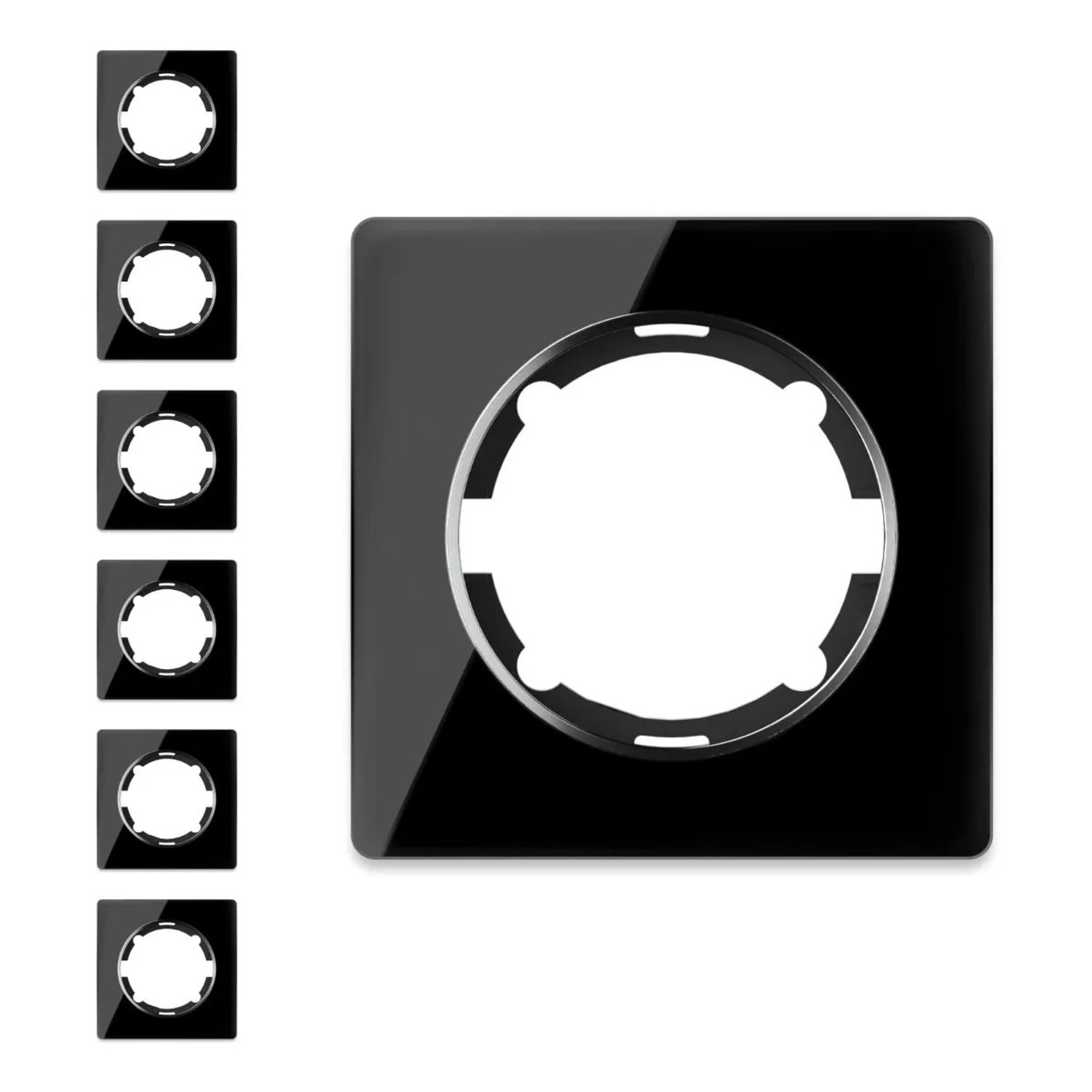 OneKeyElectro 7x Garda Glas Abdeckrahmen Set Schwarz