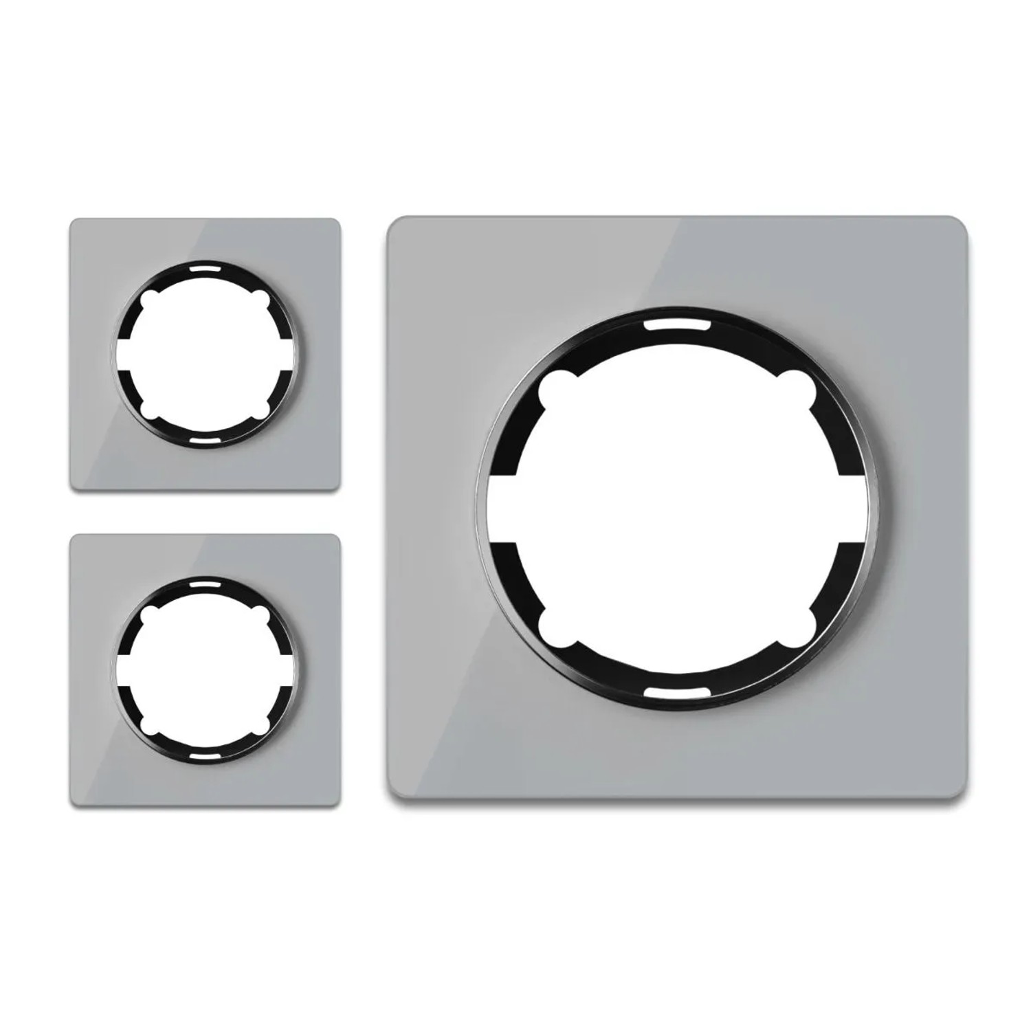 OneKeyElectro 3x Garda Glas Abdeckrahmen Set Grau