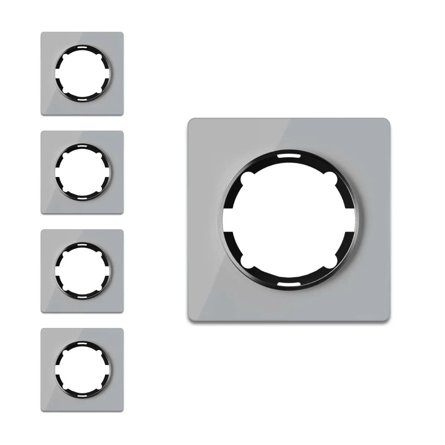 OneKeyElectro 5x Garda Glas Abdeckrahmen Set Grau
