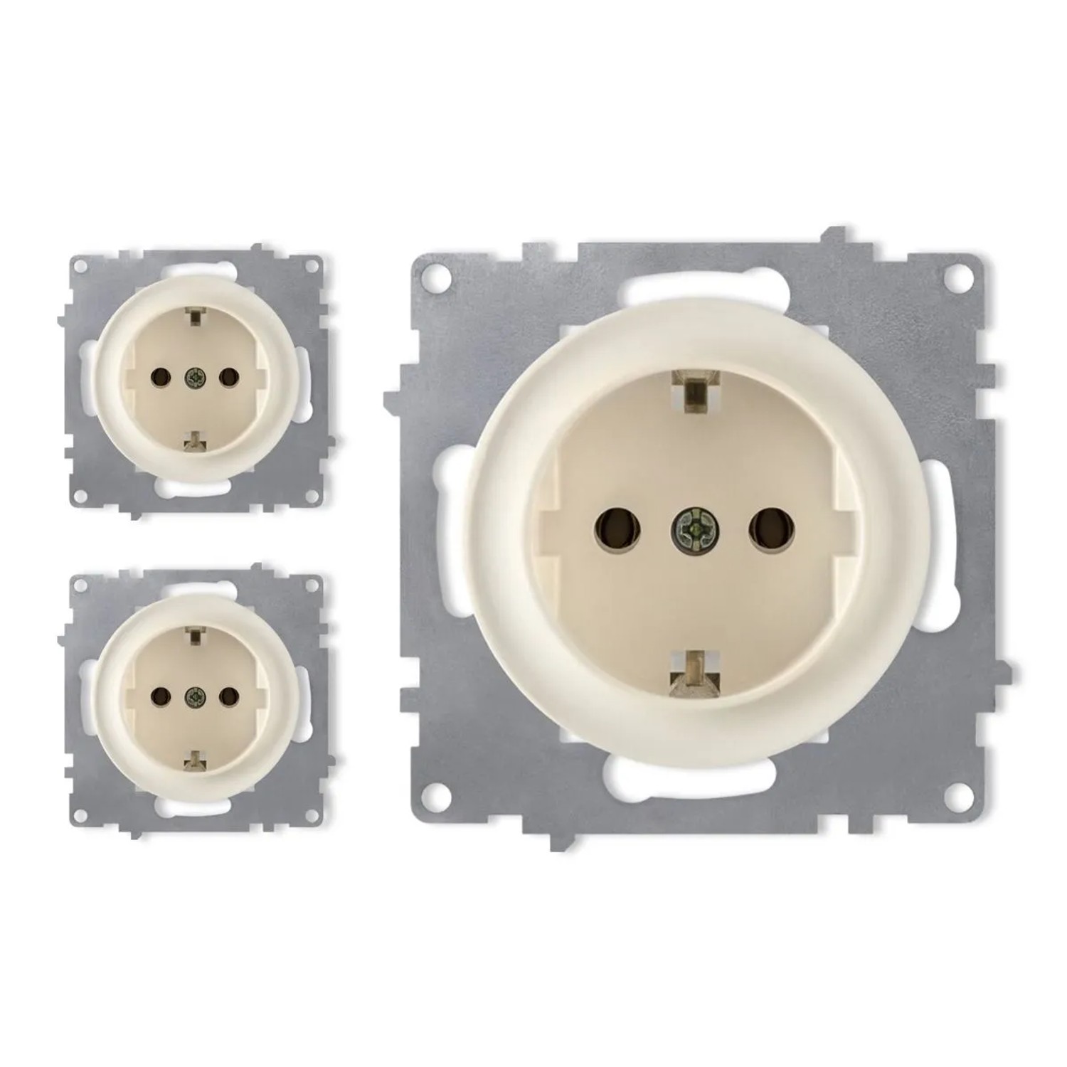 OneKeyElectro 3x Schuko Steckdosen Set Beige