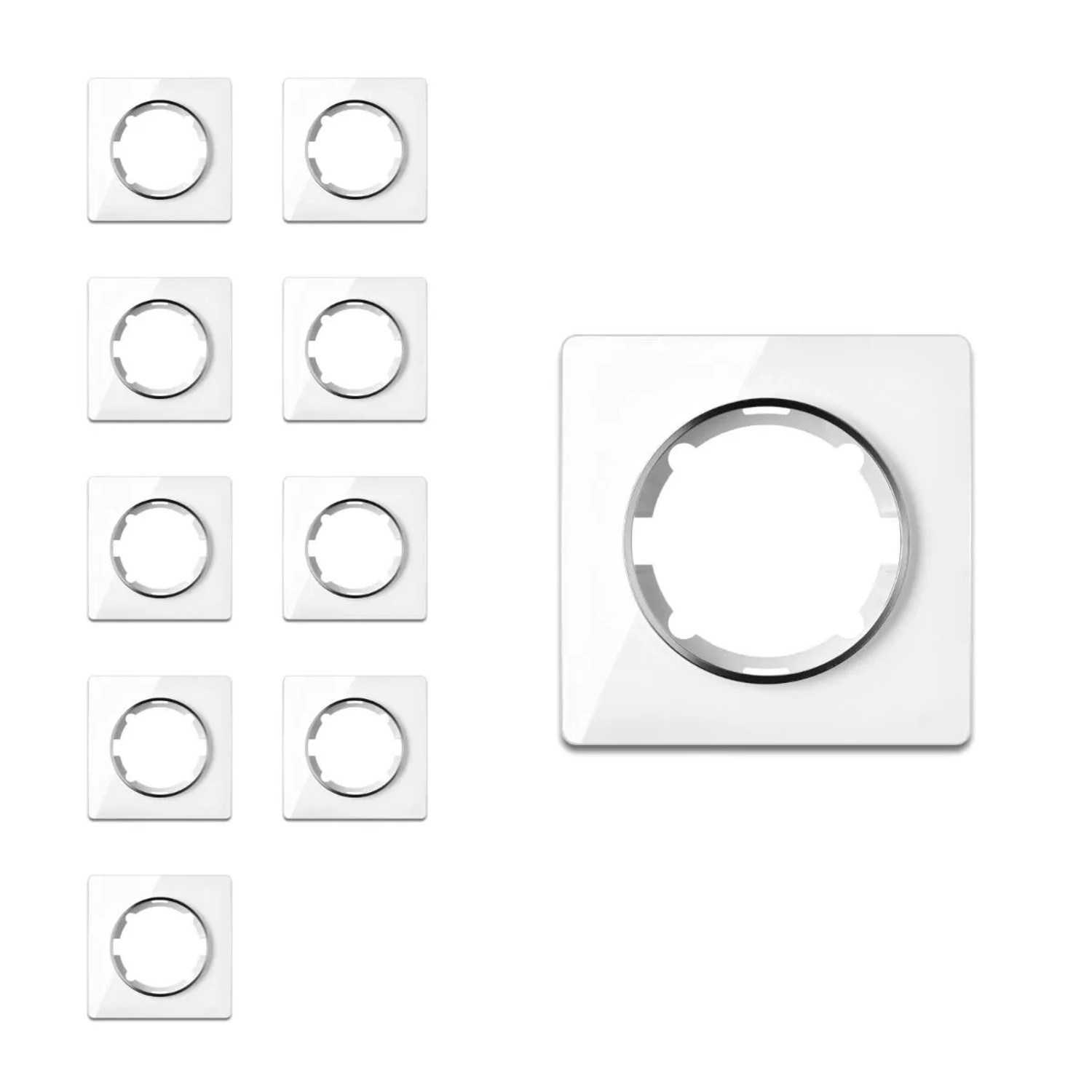 OneKeyElectro 10x Garda Glas Abdeckrahmen Set Weiß