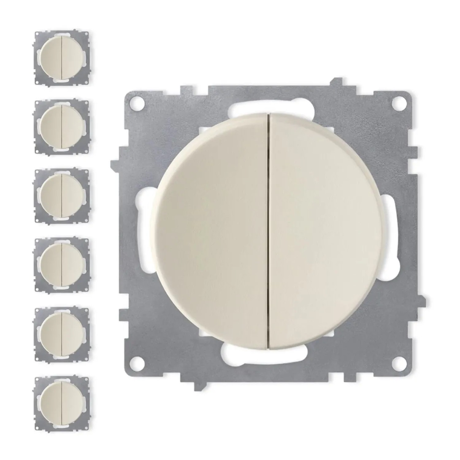 OneKeyElectro 7x Design Serienschalter 2fach Set Beige