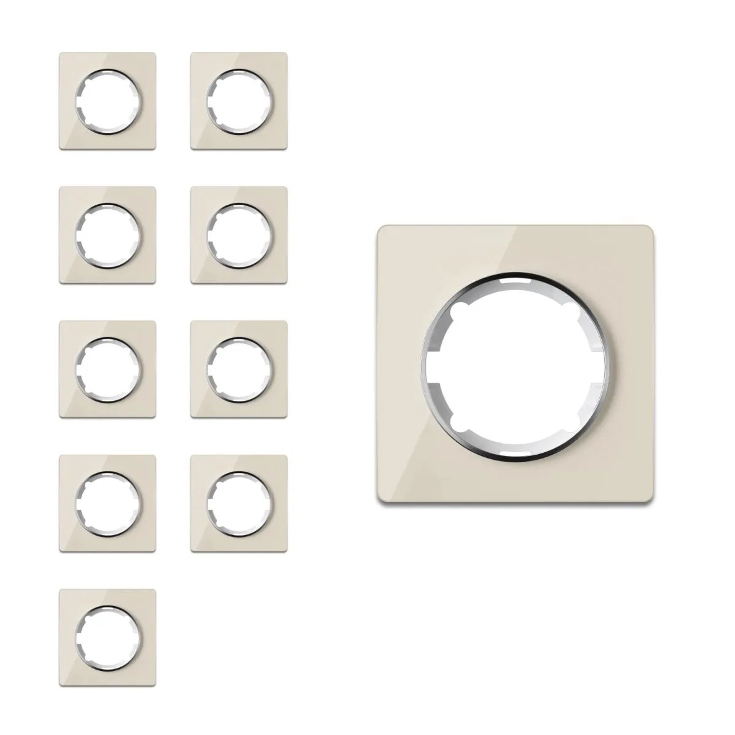 OneKeyElectro 10x Garda Glas Abdeckrahmen Set Beige