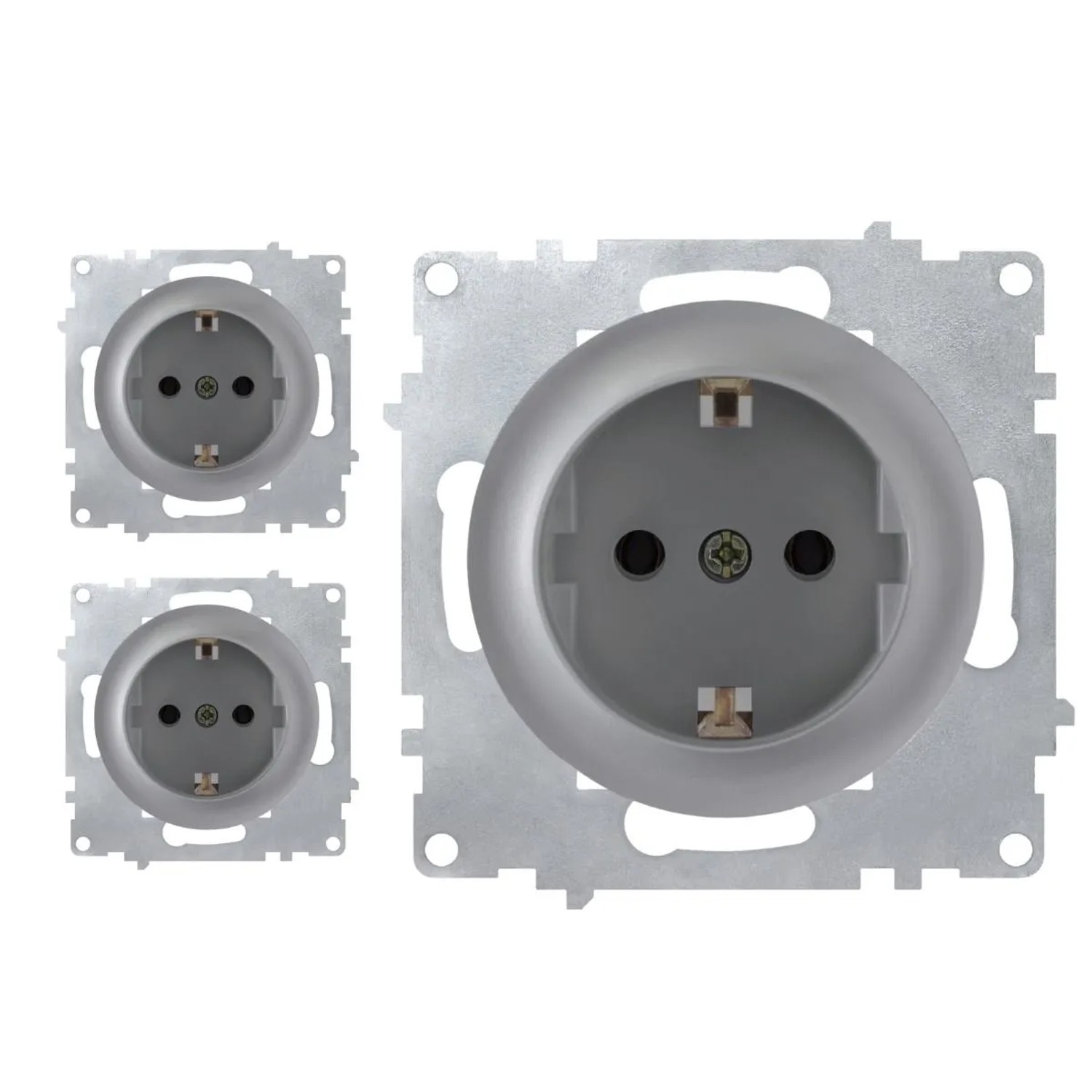 OneKeyElectro 3x Schuko Steckdosen Set Grau