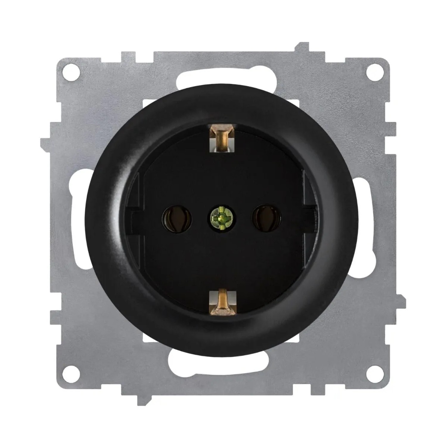 OneKeyElectro Schuko Steckdose mit Schraubklemmen Erdung 230V/16A ohne Rahmen Schwarz