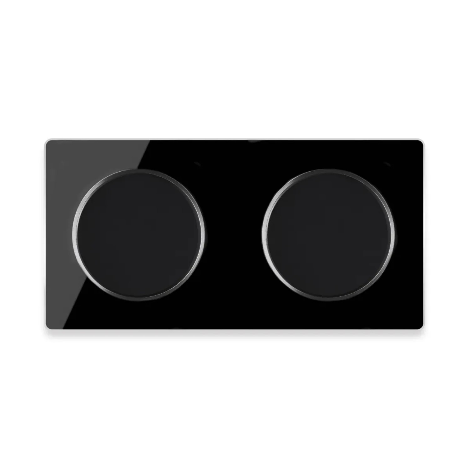 OneKeyElectro 2x Lichtschalter mit Glas Abdeckrahmen 2fach Waagerecht Schwarz