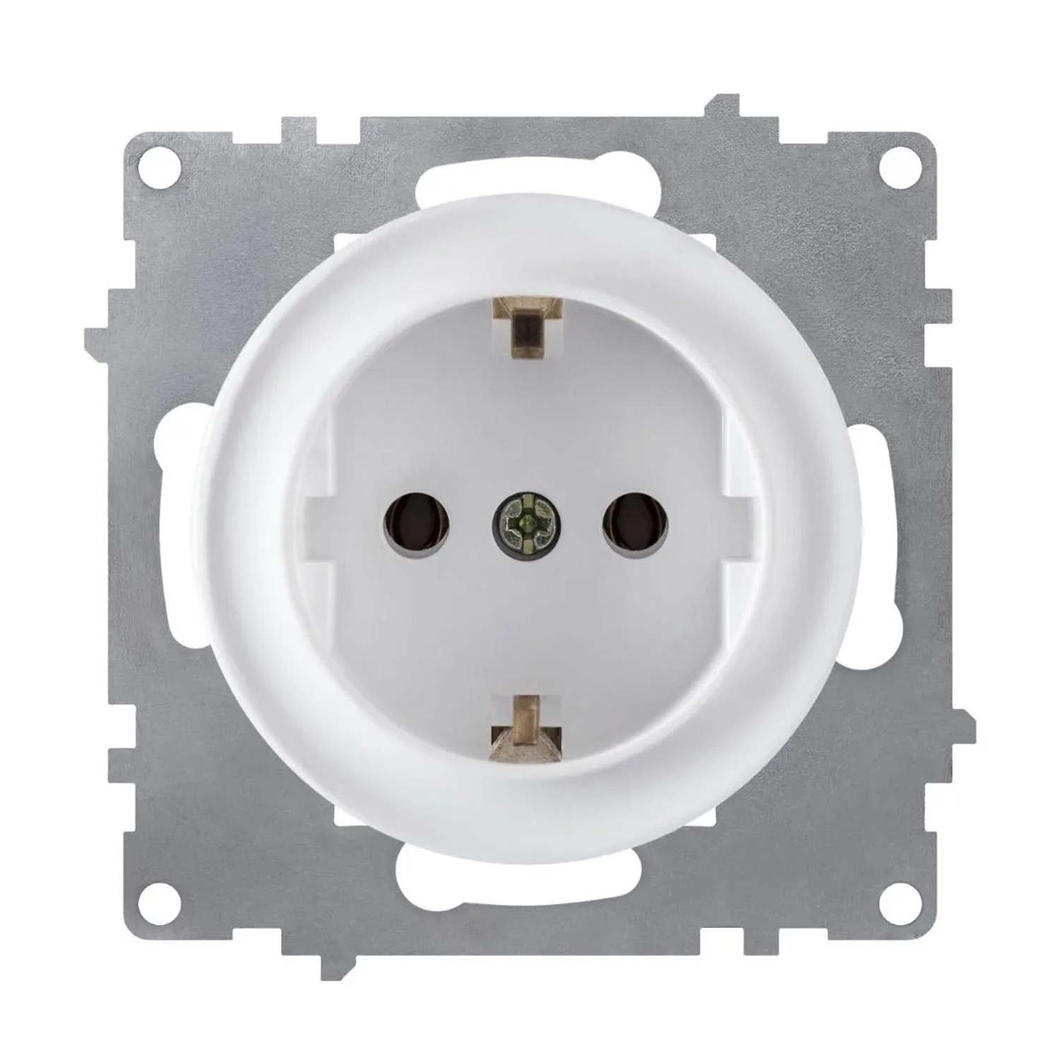 OneKeyElectro Schuko Steckdose mit Schraubklemmen Erdung 230V/16A ohne Rahmen Weiß