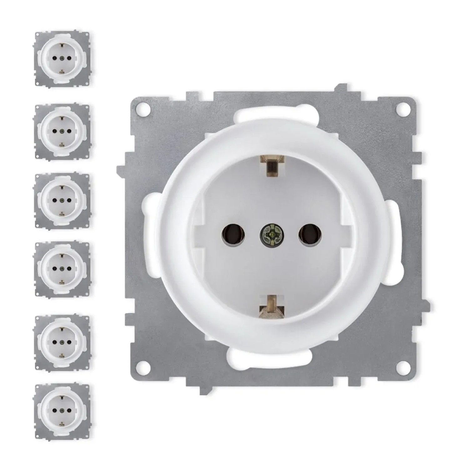 OneKeyElectro 7x Schuko Steckdosen Set Weiß