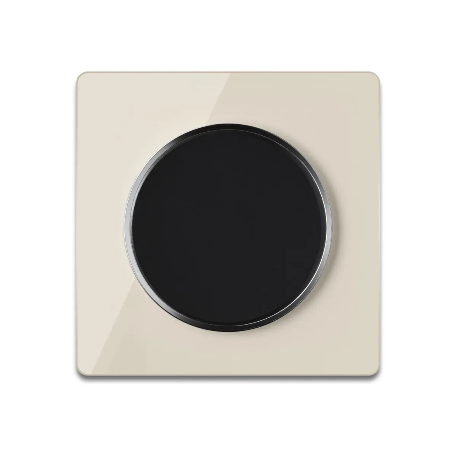 OneKeyElectro Lichtschalter Schwarz mit Glas Abdeckrahmen Beige