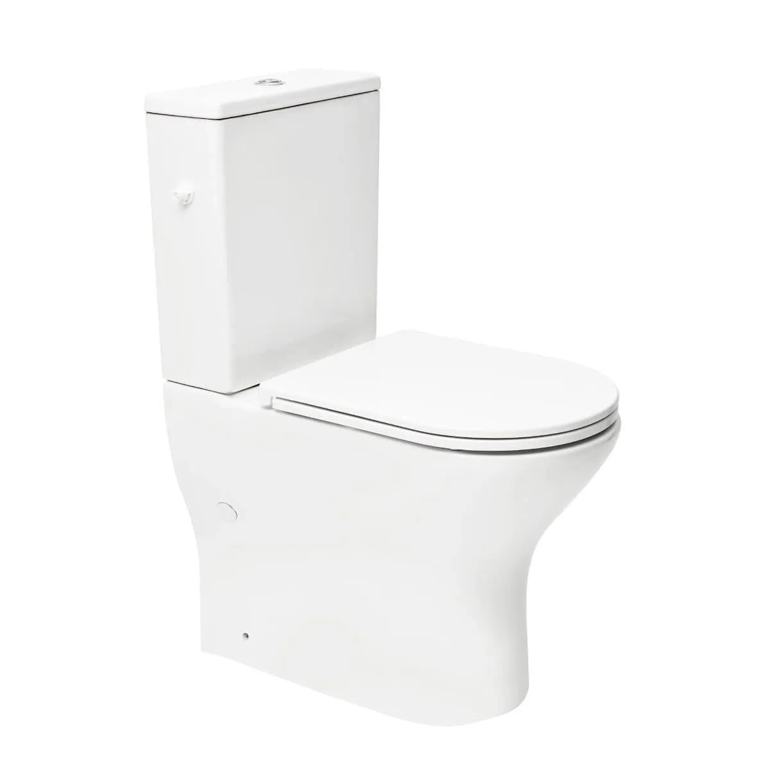 Swiss Aqua Technologies Stand-Kombi-WC Spülrandlos Brevis mit Erhöhter Sitzfläche 48CM Barrierefrei Softclose WC-Sitz Weiß