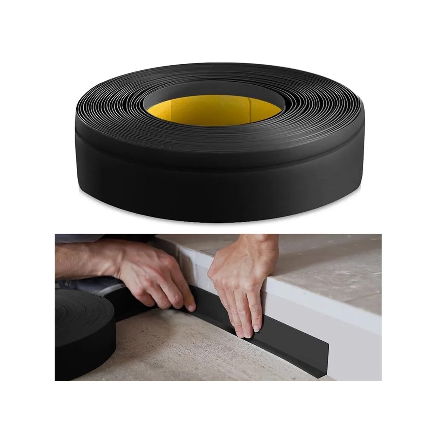 HPFloor Weichsockelleiste Imola Sepang aus W-pvc Selbstklebend Schwarz 1000 cm Lang Inhalt 10