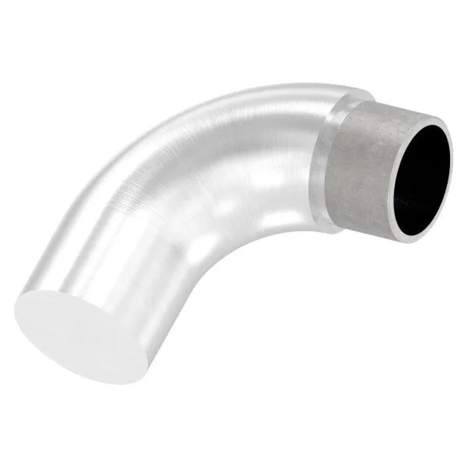 FeNau Endbogen V2A Für Rohr Ø 33,7 X 2,0 mm 90 Grad Flach Lang