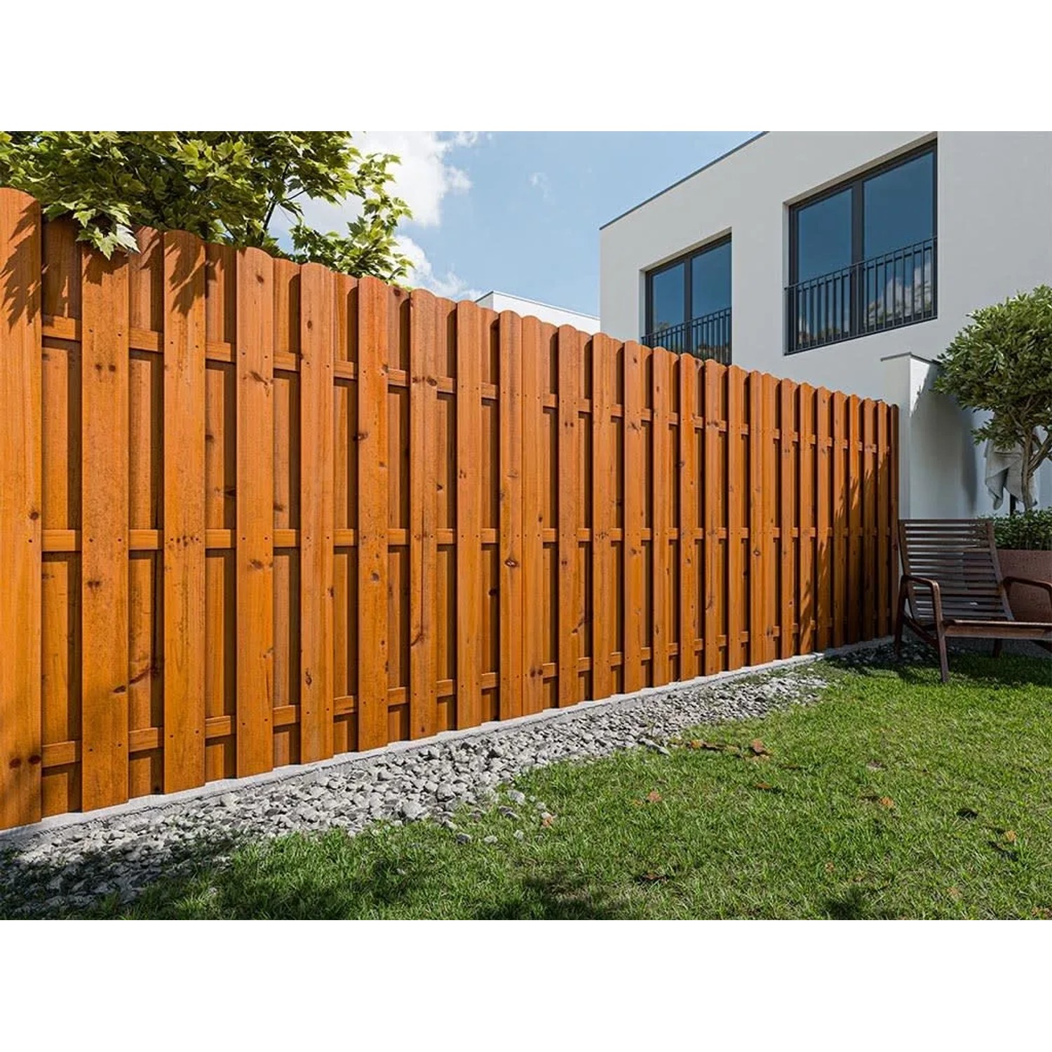 Woodtex Sichtschutzzaun Pinus Honigfarben Lasiert