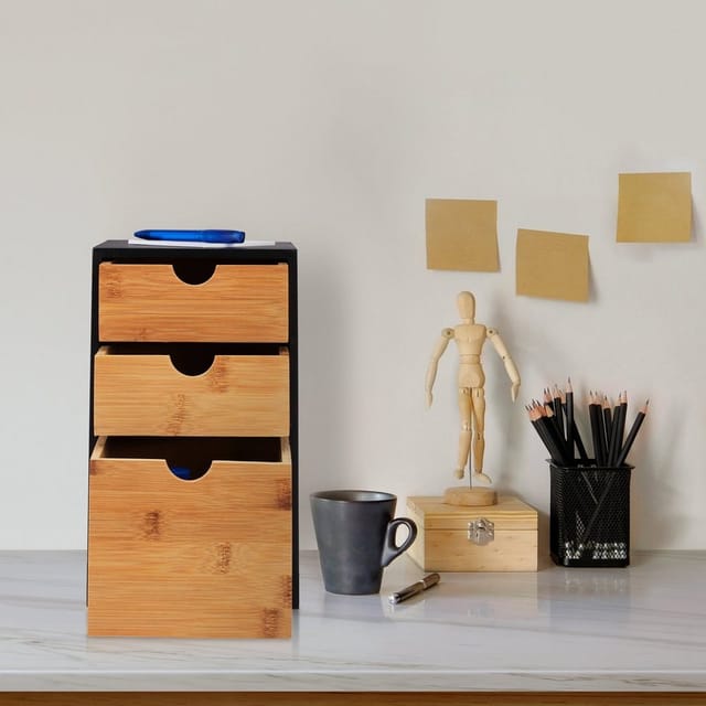 relaxdays Organizer Schubladenbox mit 3 Fächern