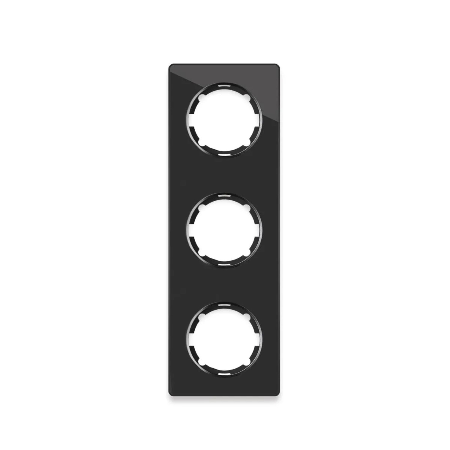 OneKeyElectro Glas Abdeckrahmen für Lichtschalter Steckdose 3fach Senkrecht Unterputz Serie Garda Schwarz