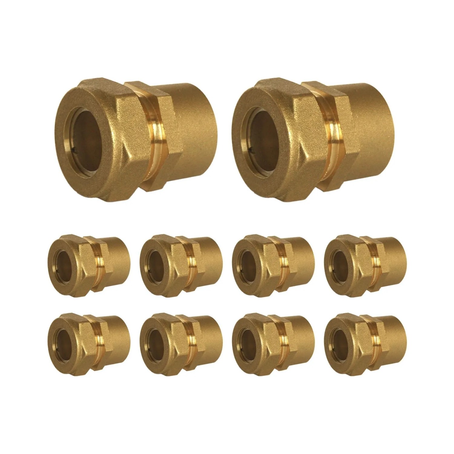 Stahlmann 10er Set EasyFix Muffenverschraubungen mit Innengewinde F Messing für Edelstahl Wellrohr