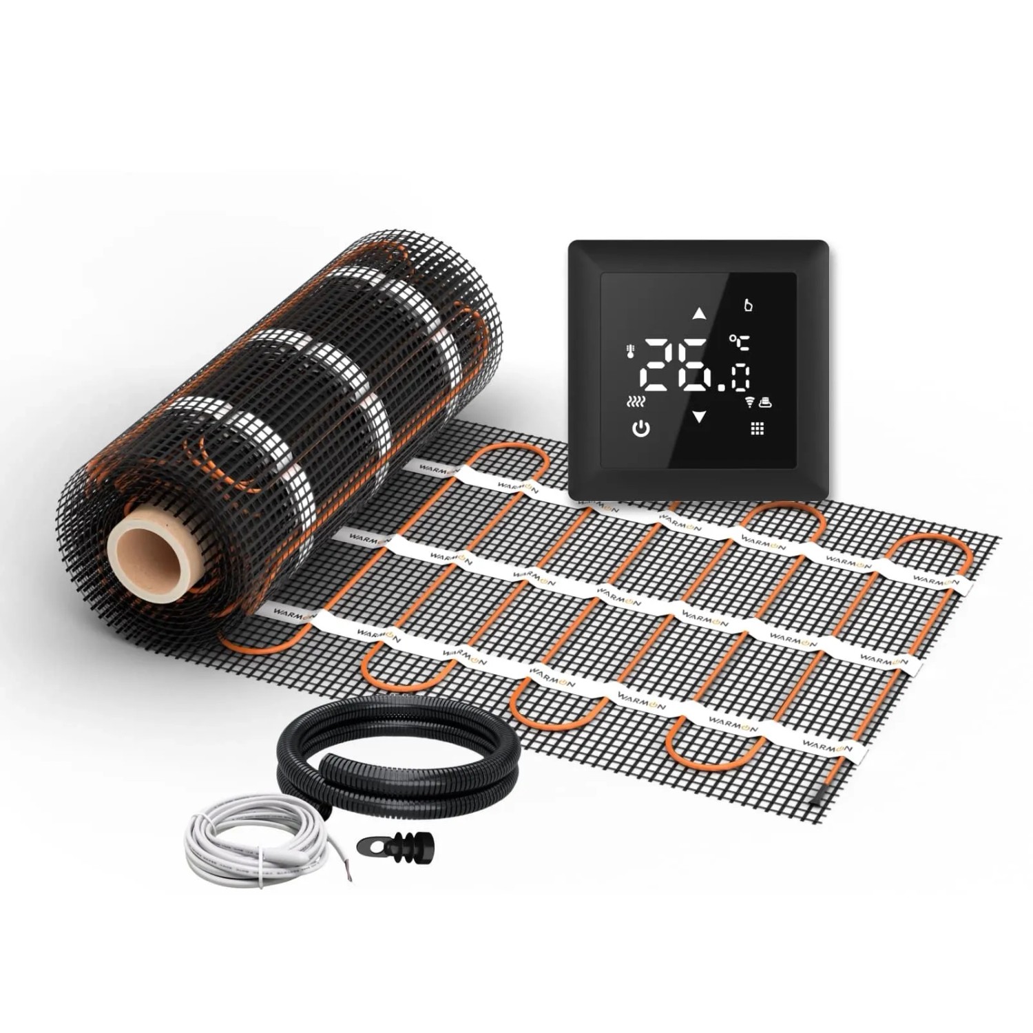 WARMON Wandheizung LIGHT 100 W/m² mit Thermostat TS 100 WiFi Schwarz 2,5 m²