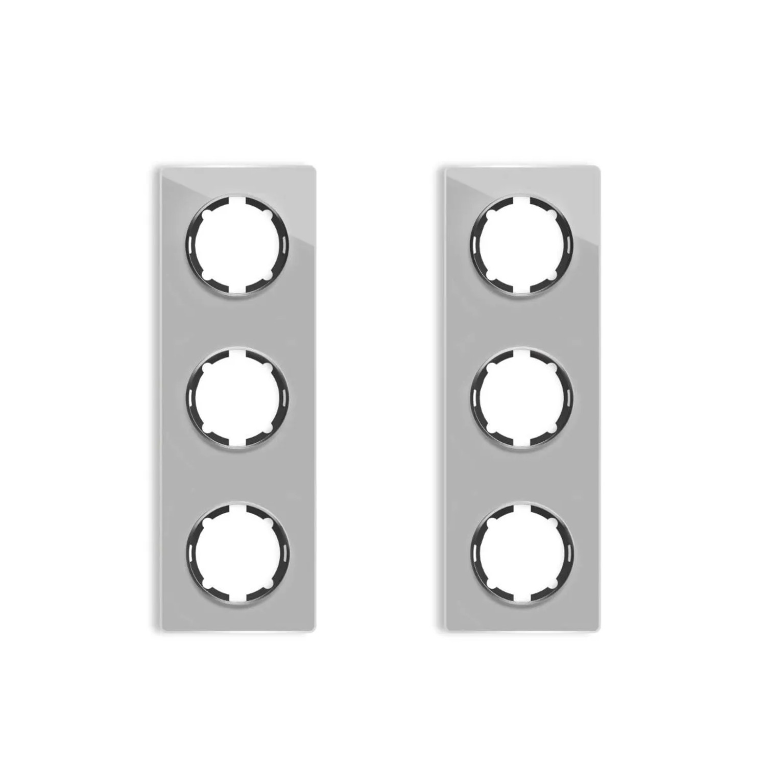 OneKeyElectro 2x Garda Glas Abdeckrahmen Set Abdeckrahmen 3fach Senkrecht Grau