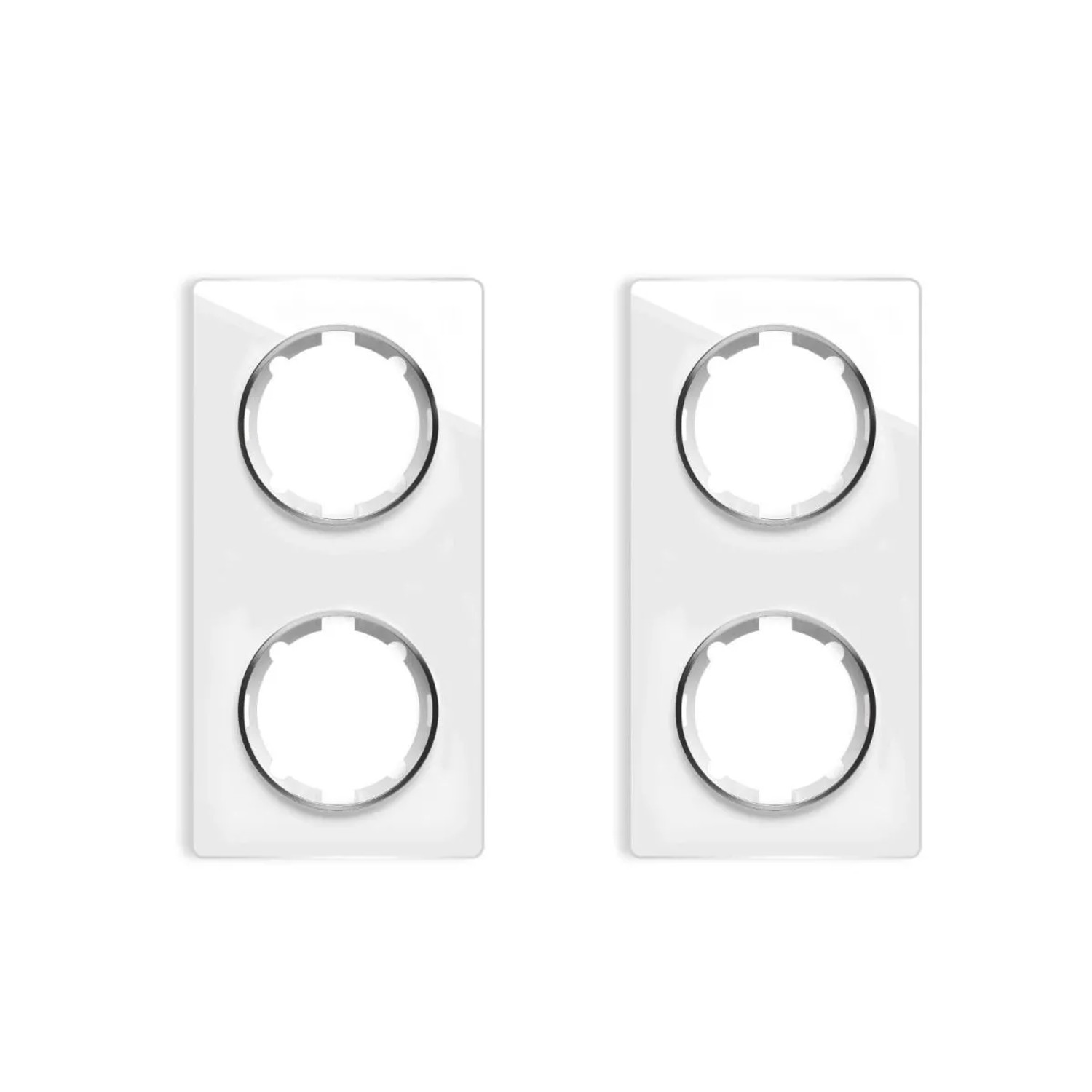 OneKeyElectro 2x Garda Glas Abdeckrahmen Set Abdeckrahmen 2fach Senkrecht Weiß