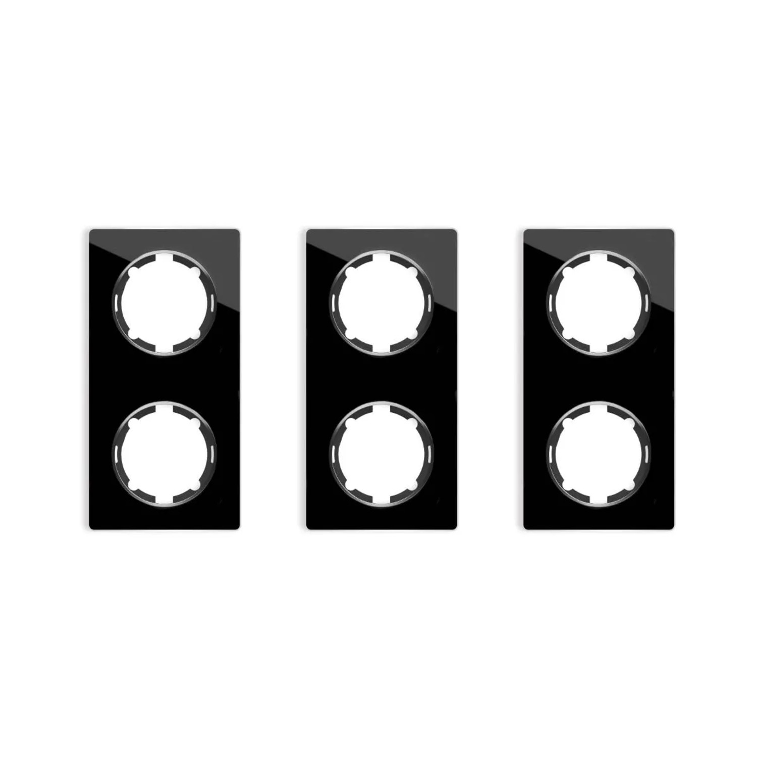 OneKeyElectro 3x Garda Glas Abdeckrahmen Set Abdeckrahmen 2fach Senkrecht Schwarz