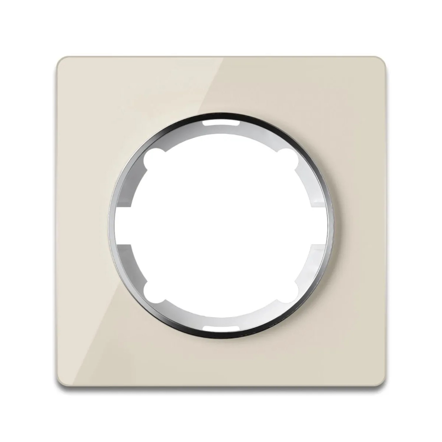 OneKeyElectro Glas Abdeckrahmen für Lichtschalter Steckdose 1fach Unterputz Serie Garda Beige