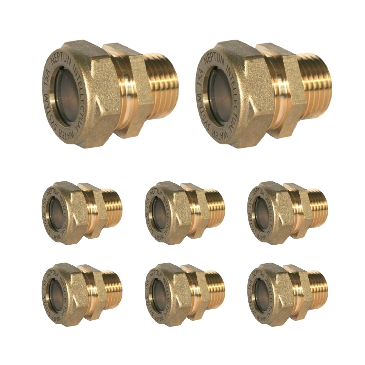 Stahlmann 8er Set EasyFix Muffenverschraubungen mit Innengewinde F Messing für Edelstahl Wellrohr