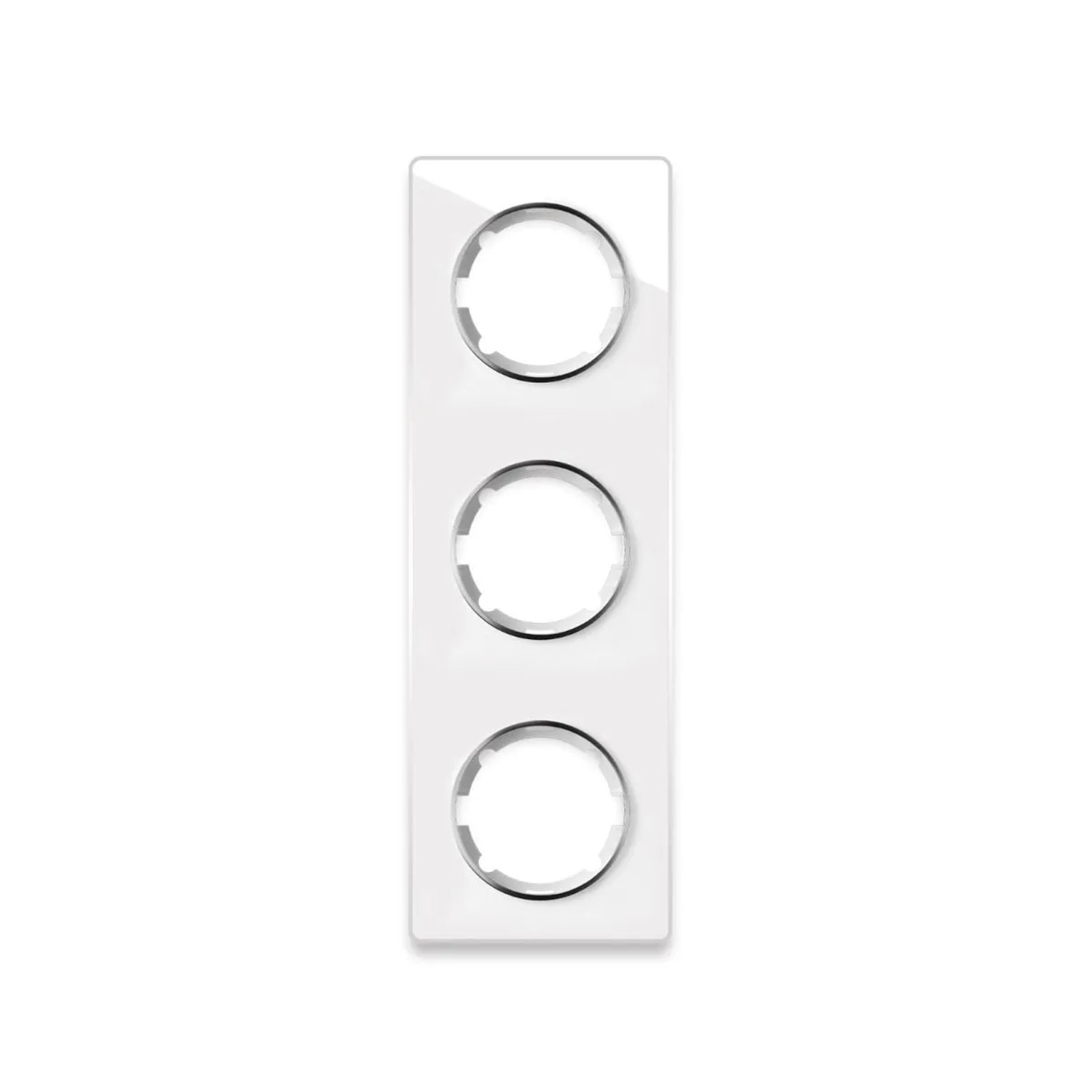 OneKeyElectro Glas Abdeckrahmen für Lichtschalter Steckdose 3fach Senkrecht Unterputz Serie Garda Weiß