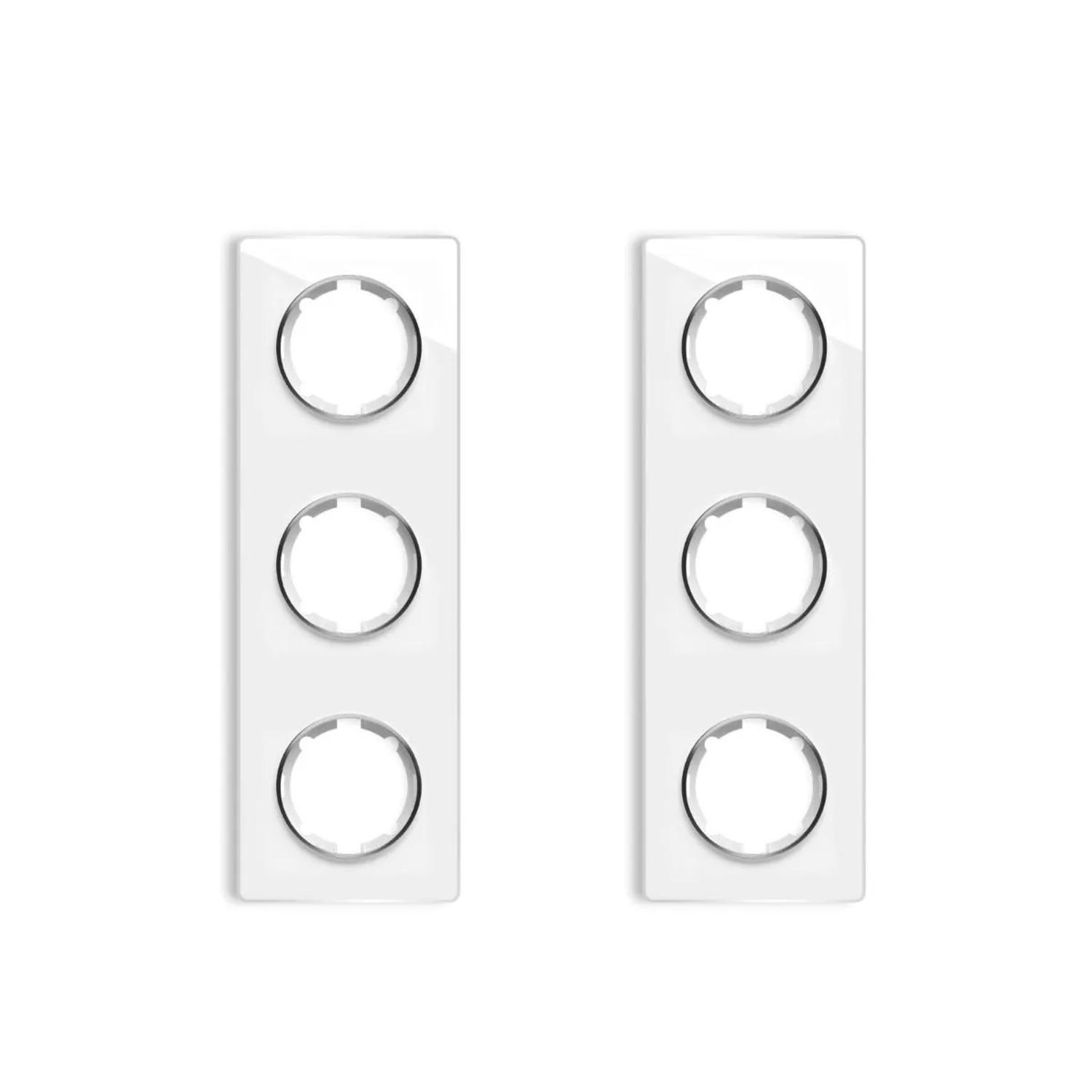 OneKeyElectro 2x Garda Glas Abdeckrahmen Set Abdeckrahmen 3fach Senkrecht Weiß