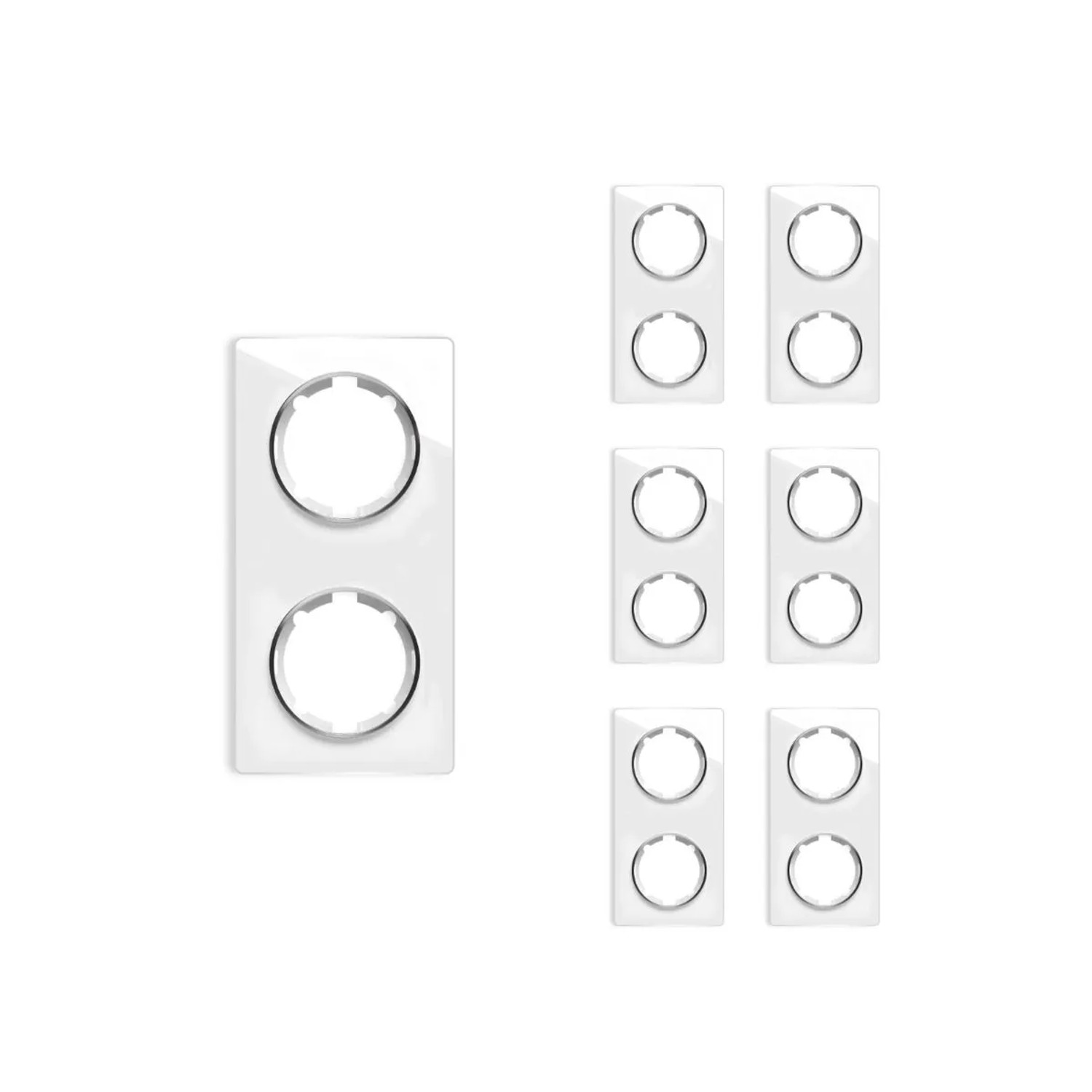 OneKeyElectro 7x Garda Glas Abdeckrahmen Set Abdeckrahmen 2fach Senkrecht Weiß