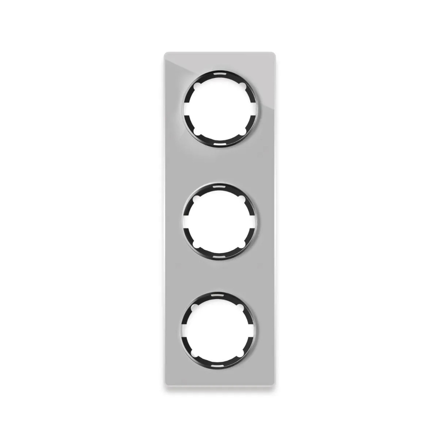 OneKeyElectro Glas Abdeckrahmen für Lichtschalter Steckdose 3fach Senkrecht Unterputz Serie Garda Grau