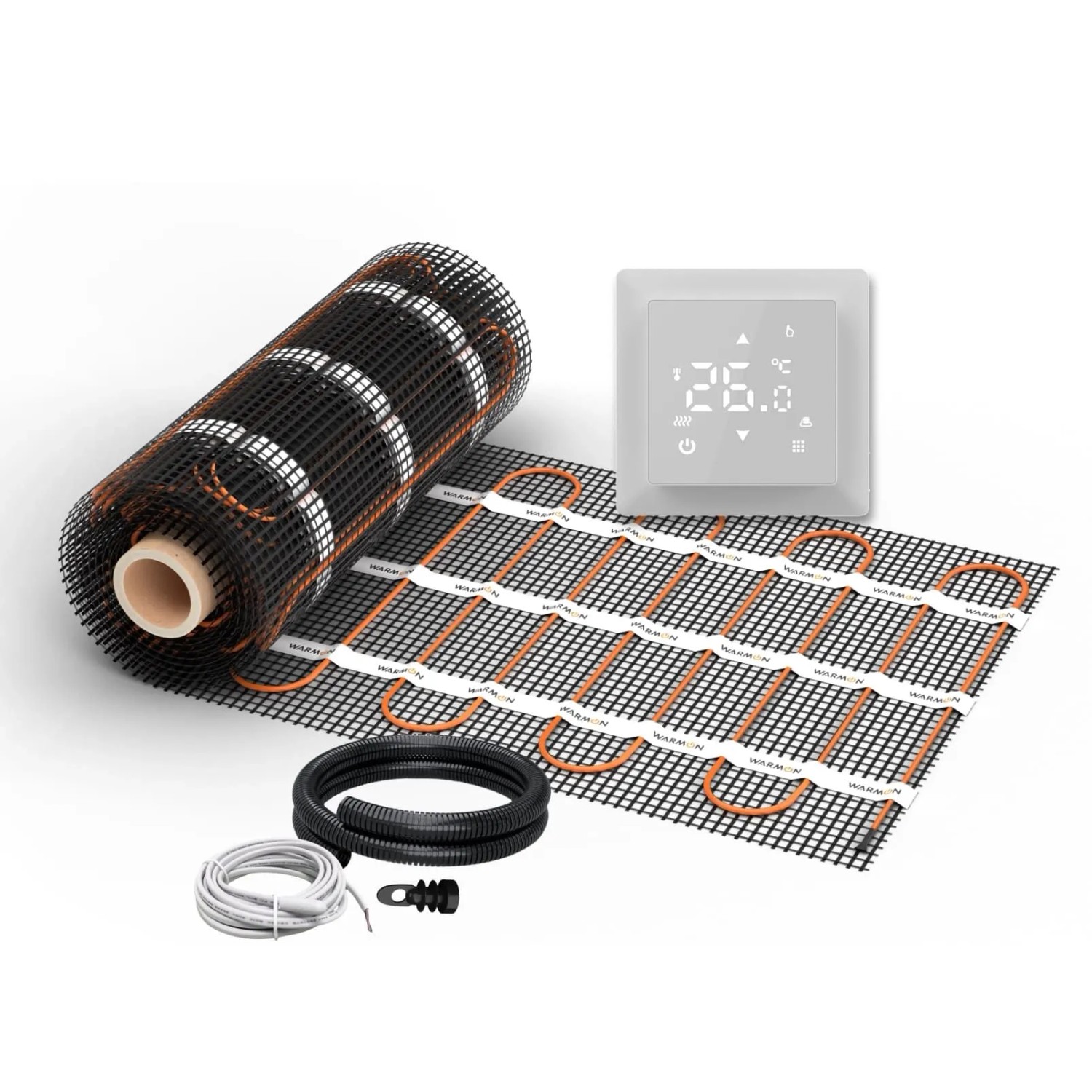 WARMON Wandheizung LIGHT 100 W/m² mit Thermostat TS 100 Weiß 5 m²