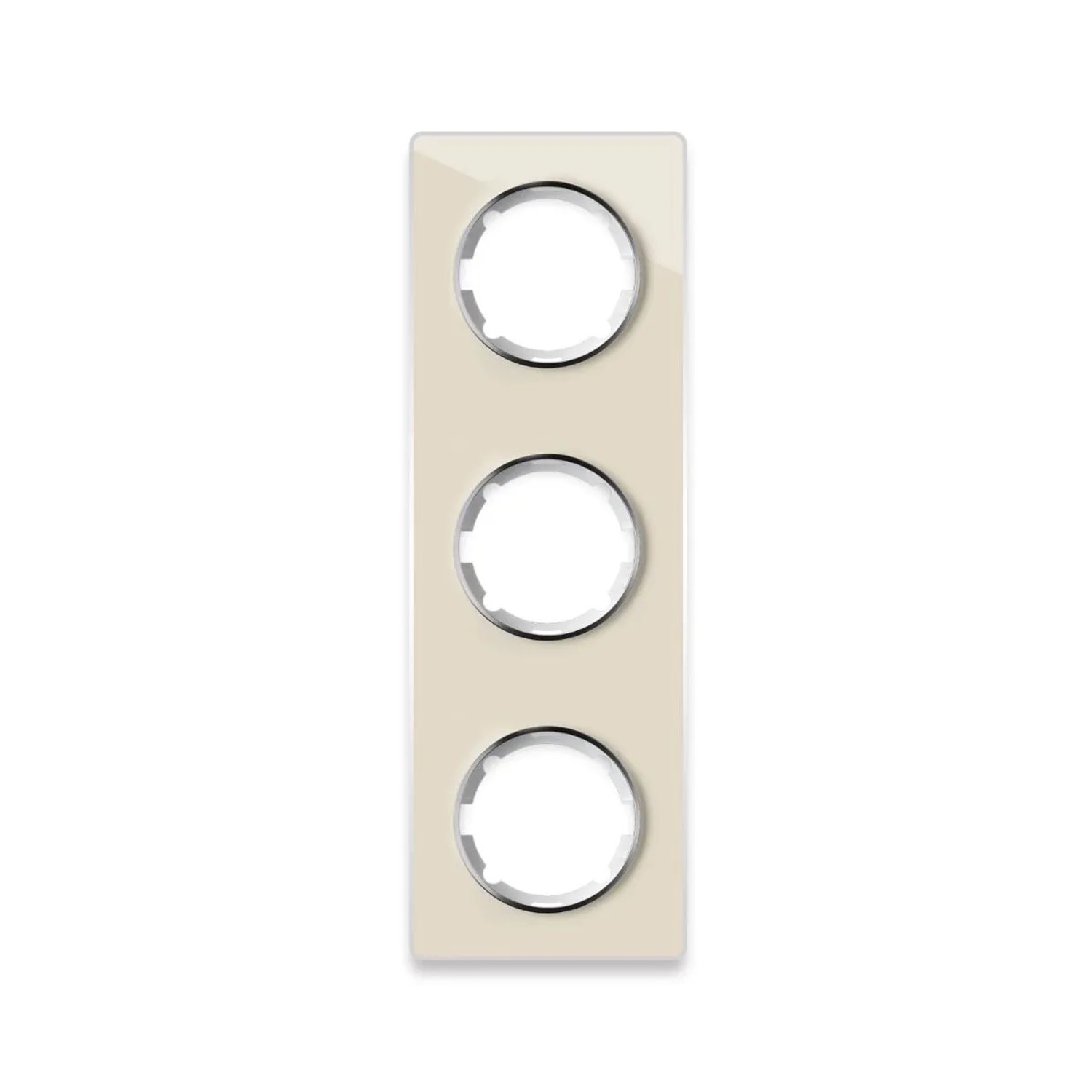 OneKeyElectro Glas Abdeckrahmen für Lichtschalter Steckdose 3fach Senkrecht Unterputz Serie Garda Beige