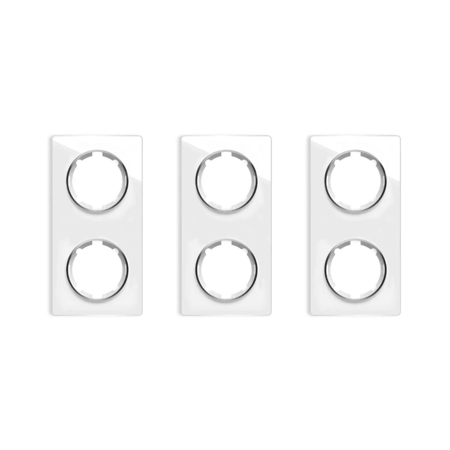 OneKeyElectro 3x Garda Glas Abdeckrahmen Set Abdeckrahmen 2fach Senkrecht Weiß