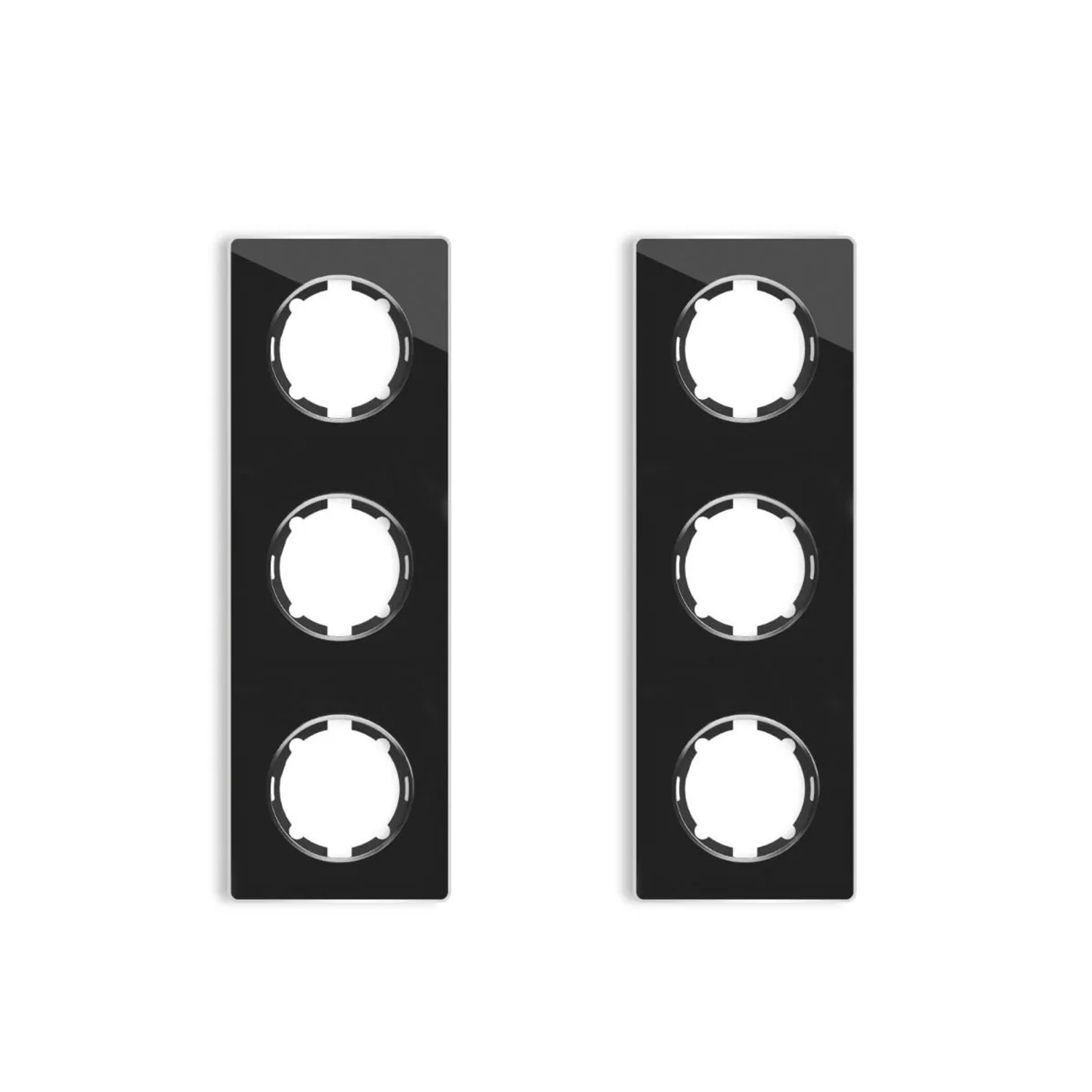 OneKeyElectro 2x Garda Glas Abdeckrahmen Set Abdeckrahmen 3fach Senkrecht Schwarz