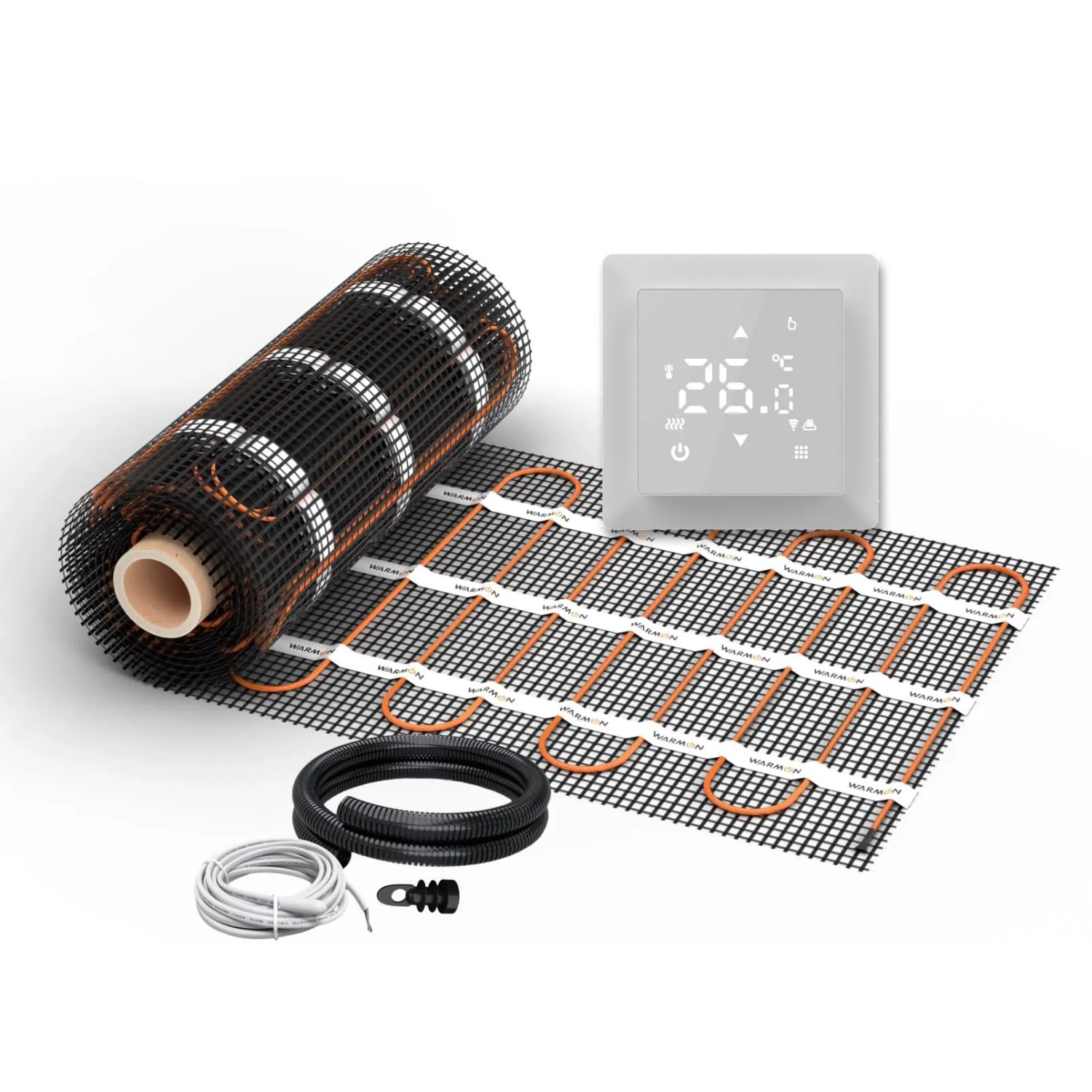 WARMON Wandheizung LIGHT 100 W/m² mit Thermostat TS 100 WiFi Weiß 6 m²