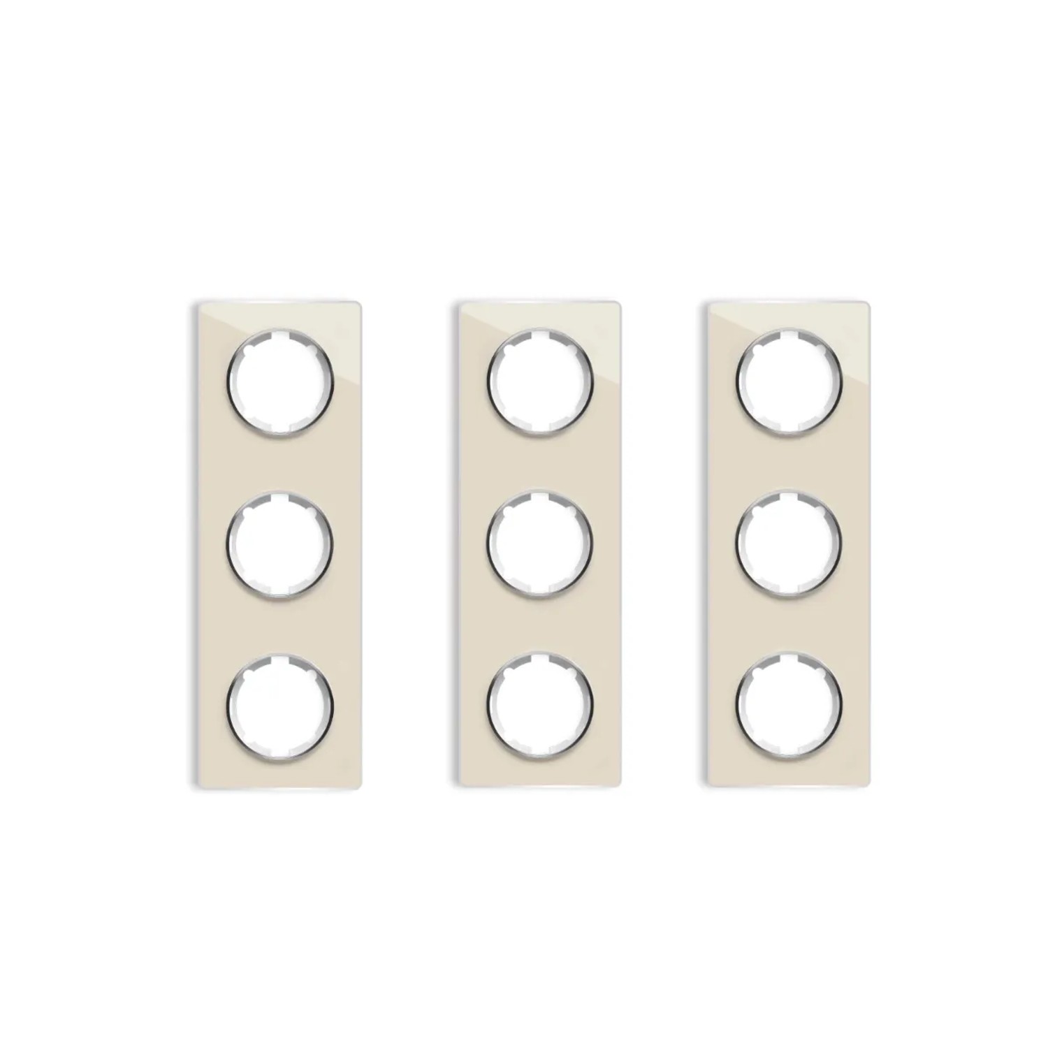 OneKeyElectro 3x Garda Glas Abdeckrahmen Set Abdeckrahmen 3fach Senkrecht Grau