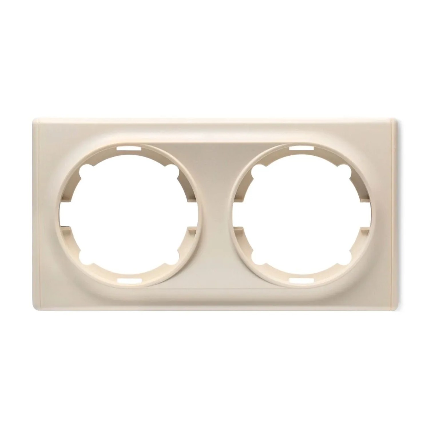 OneKeyElectro Abdeckrahmen für Lichtschalter Steckdose 2fach Waagerecht Unterputz Serie Florence Beige