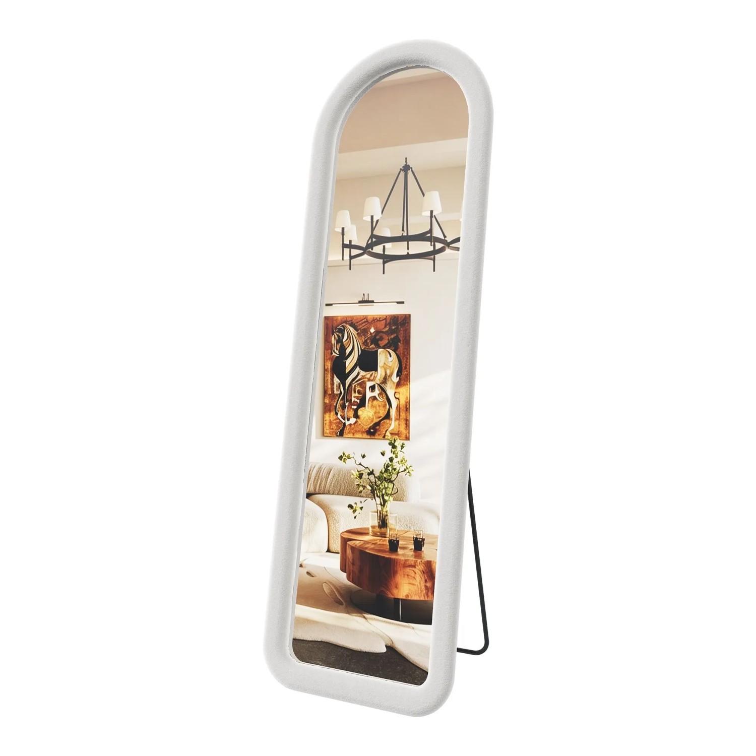 PXloue Ganzkörperspiegel Bogenform Weiß 160 x 50 cm Romantisch Flur Schlafzimmer Deko