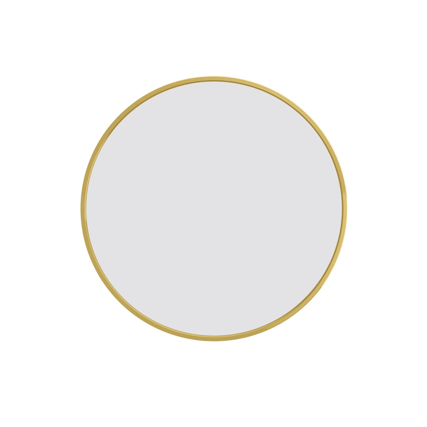 PXloue Runder Spiegel Gold 75 cm Wandspiegel Aluminiumrahmen Sicherheitsglas Schlafzimmer Badezimmer