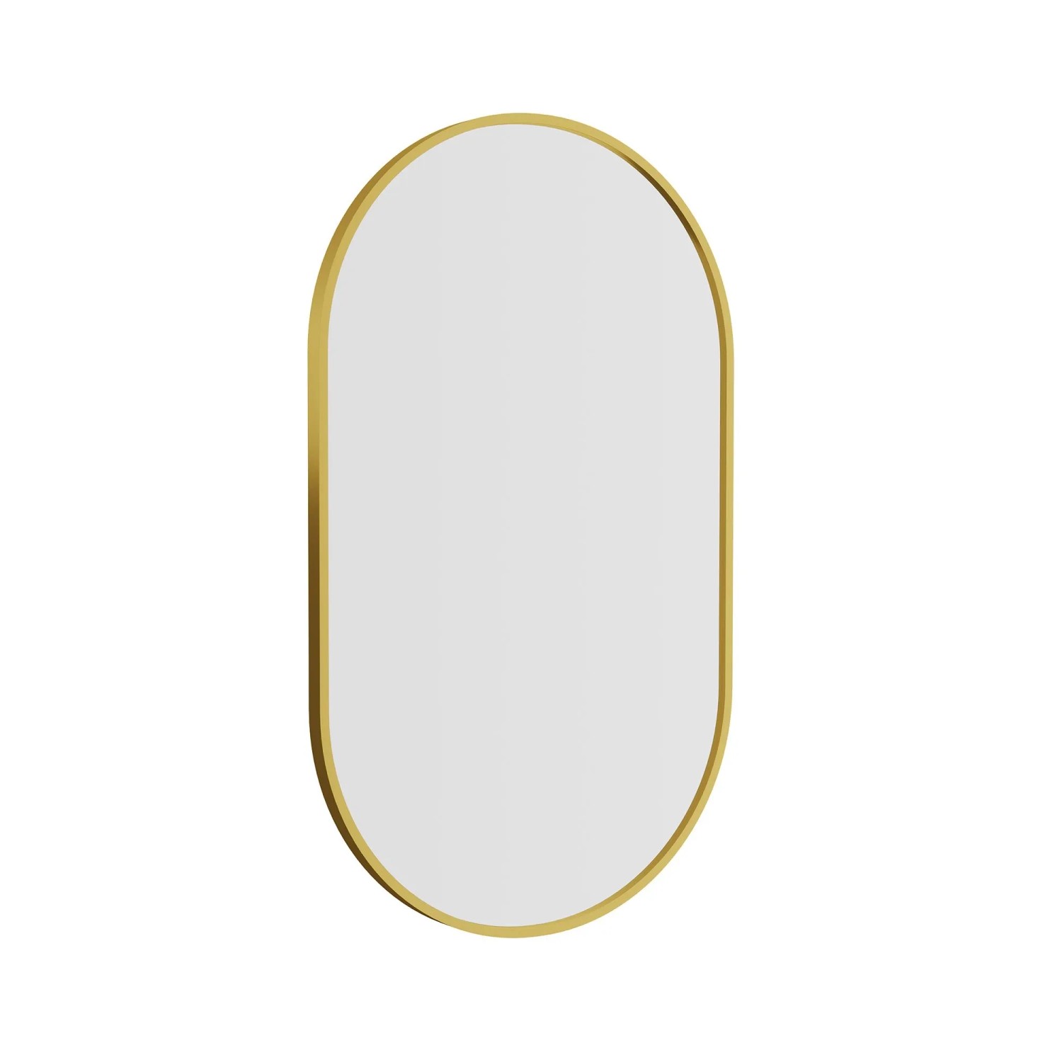 PXloue Ovaler Spiegel Gold 75 x 50 cm Wandspiegel Aluminiumrahmen Sicherheitsglas Wohnzimmer Deko