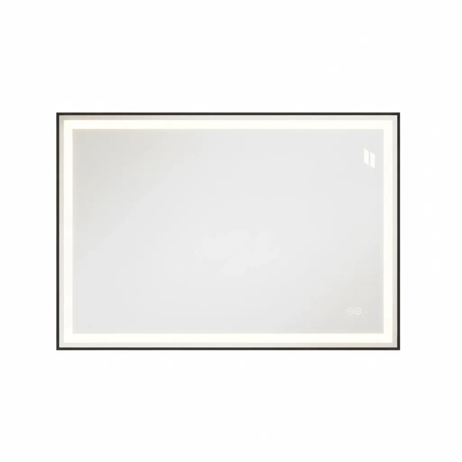 PXloue LED Badezimmerspiegel 60 x 80 cm Aluminiumrahmen Beschlagfrei 3 Lichtfarben Dimmbar Memory Funktion